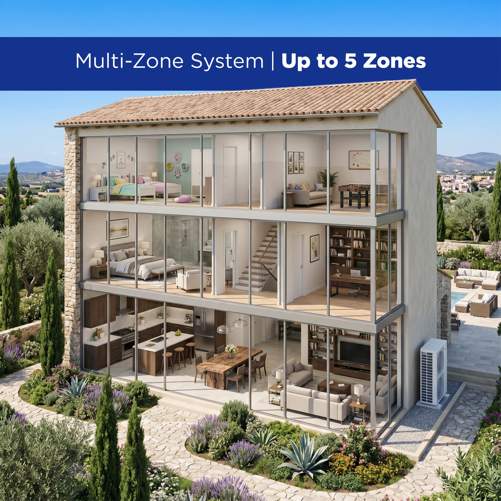 Bravo Pisa 12,000 BTU Single Zone Concealed Duct, 230V, R32 - Ductless Mini Split Heat Pump 7