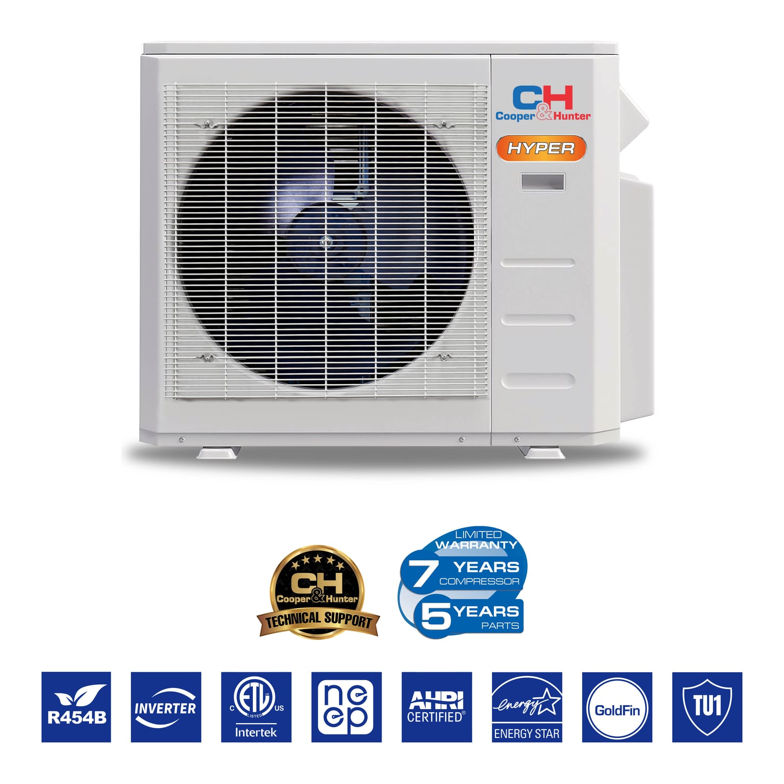 Cooper & Hunter Hyper 19,000 BTU 2-Zone 9K+12K One-Way Cassette, 230V, R454B - Ductless Mini Split Air Conditioner Heat Pump 6