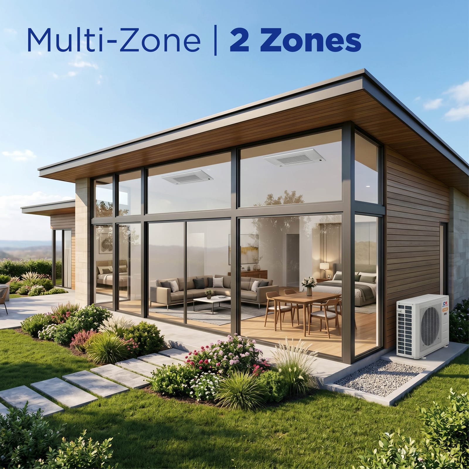 Cooper & Hunter Hyper 28,000 BTU 2-Zone 9K+12K One-Way Cassette, 230V, R454B - Ductless Mini Split Air Conditioner Heat Pump 11
