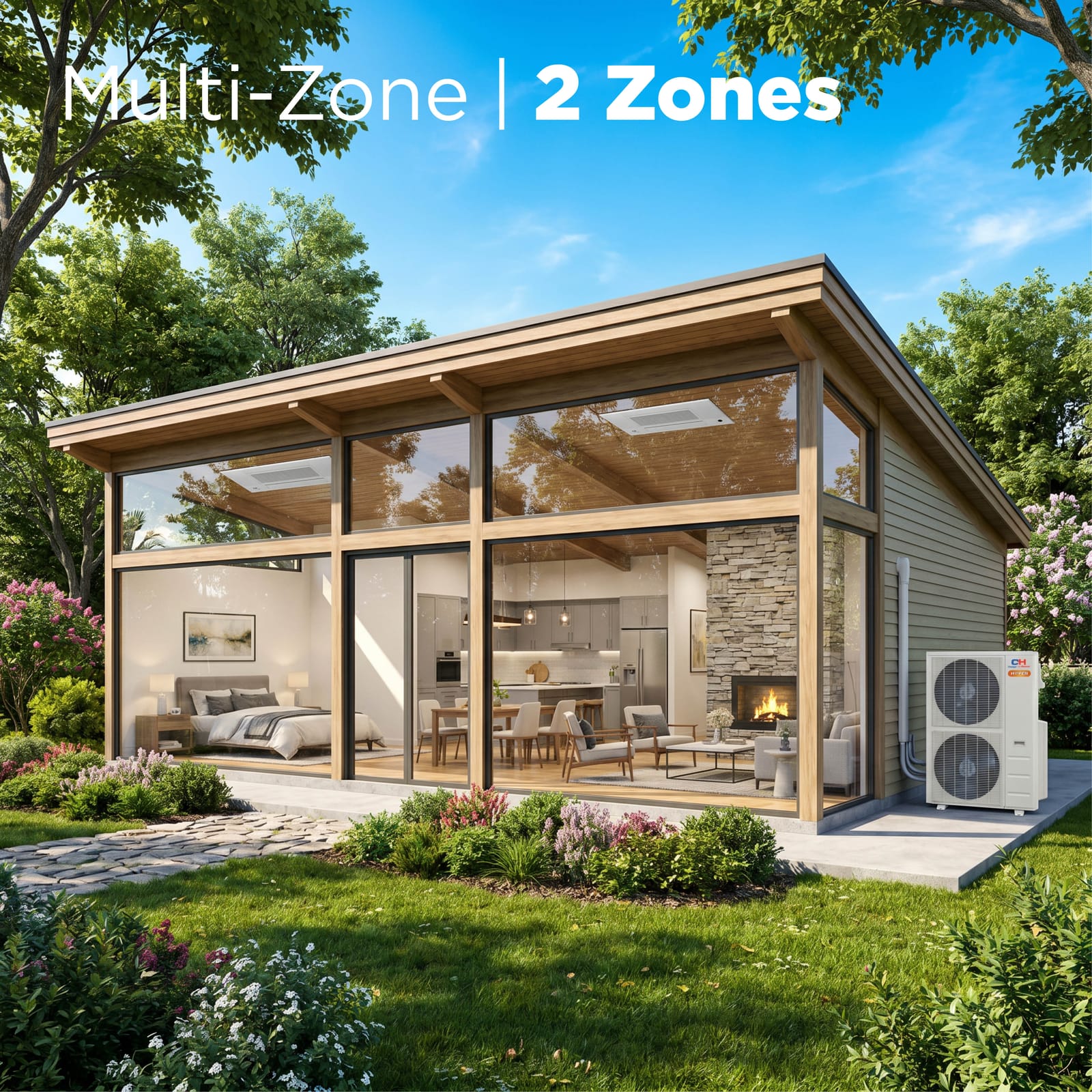 Cooper & Hunter Hyper 36,000 BTU 2-Zone 9K+12K One-Way Cassette, 230V, R454B - Ductless Mini Split Air Conditioner Heat Pump 10