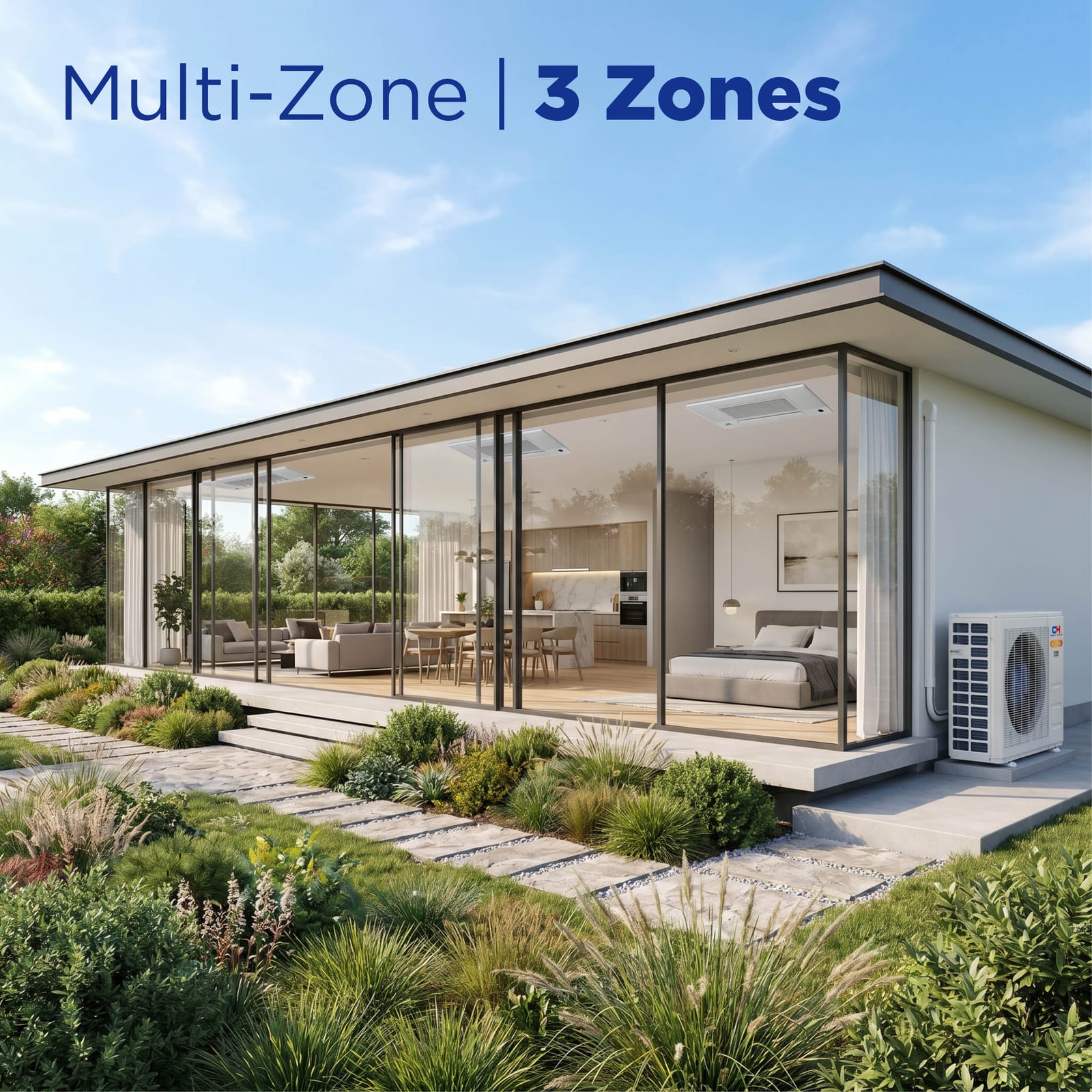 Cooper & Hunter Hyper 19,000 BTU 2-Zone 6K+9K One-Way Cassette, 230V, R454B - Ductless Mini Split Air Conditioner Heat Pump 21