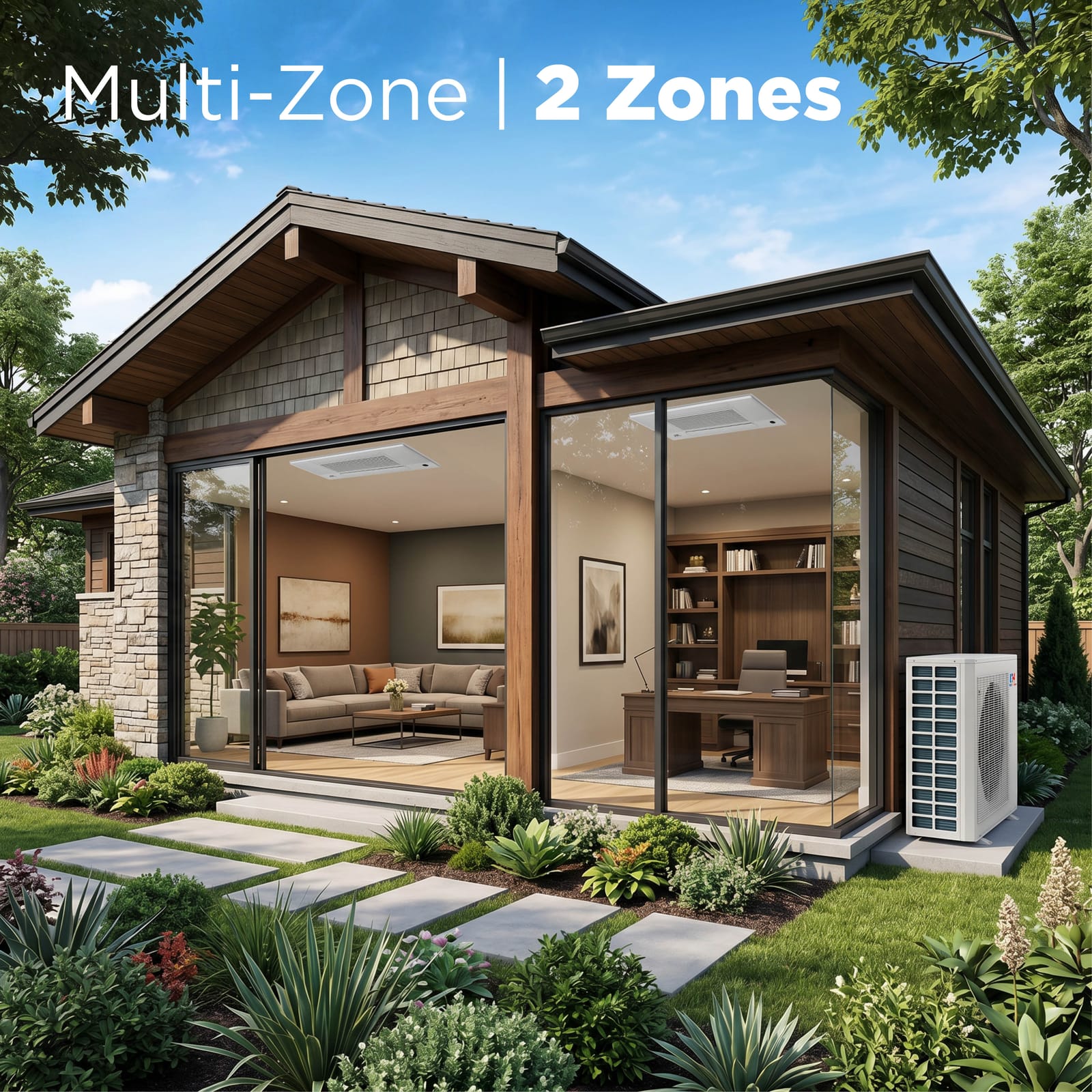 Cooper & Hunter 28,000 BTU 2-Zone 18K+18K One-Way Cassette, 230V, R454B - Ductless Mini Split Air Conditioner Heat Pump 10