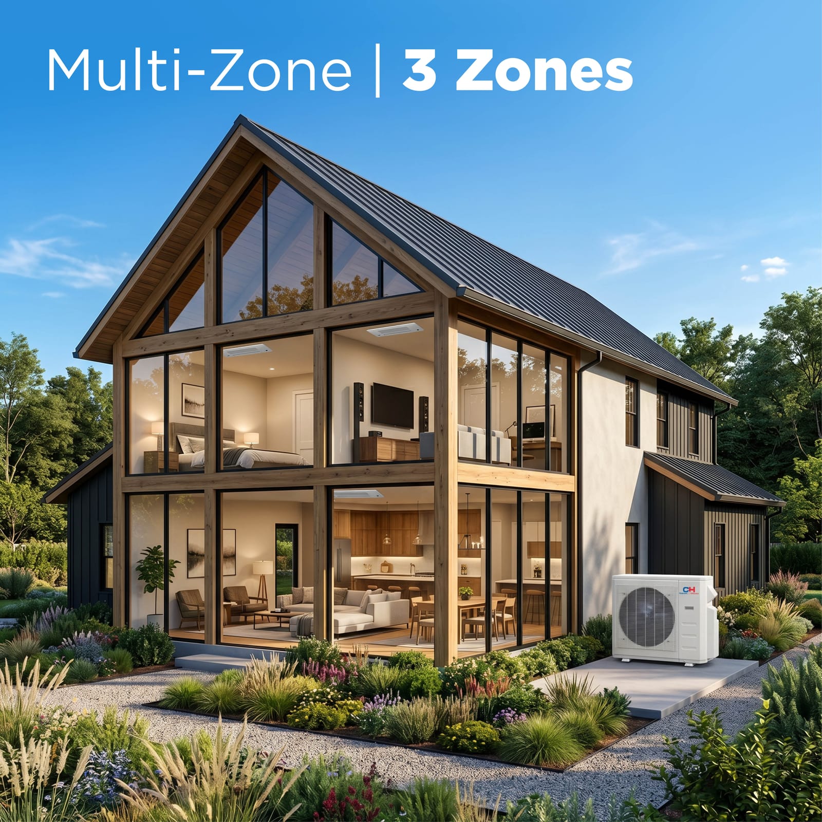 Cooper & Hunter 36,000 BTU 3-Zone 6K+6K+6K One-Way Cassette, 230V, R454B - Ductless Mini Split Air Conditioner Heat Pump 10