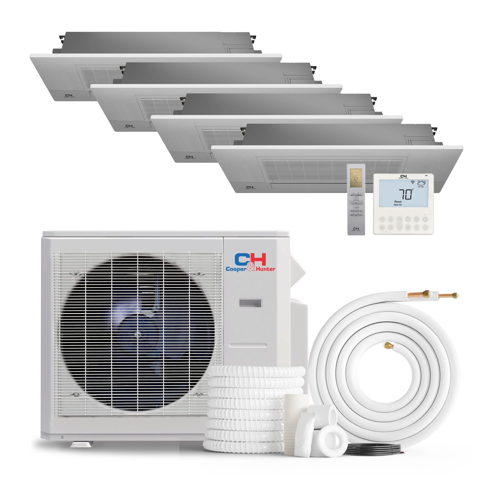 Cooper & Hunter 36,000 BTU 4-Zone 6K+6K+9K+12K One-Way Cassette, 230V, R454B - Ductless Mini Split Air Conditioner Heat Pump 1