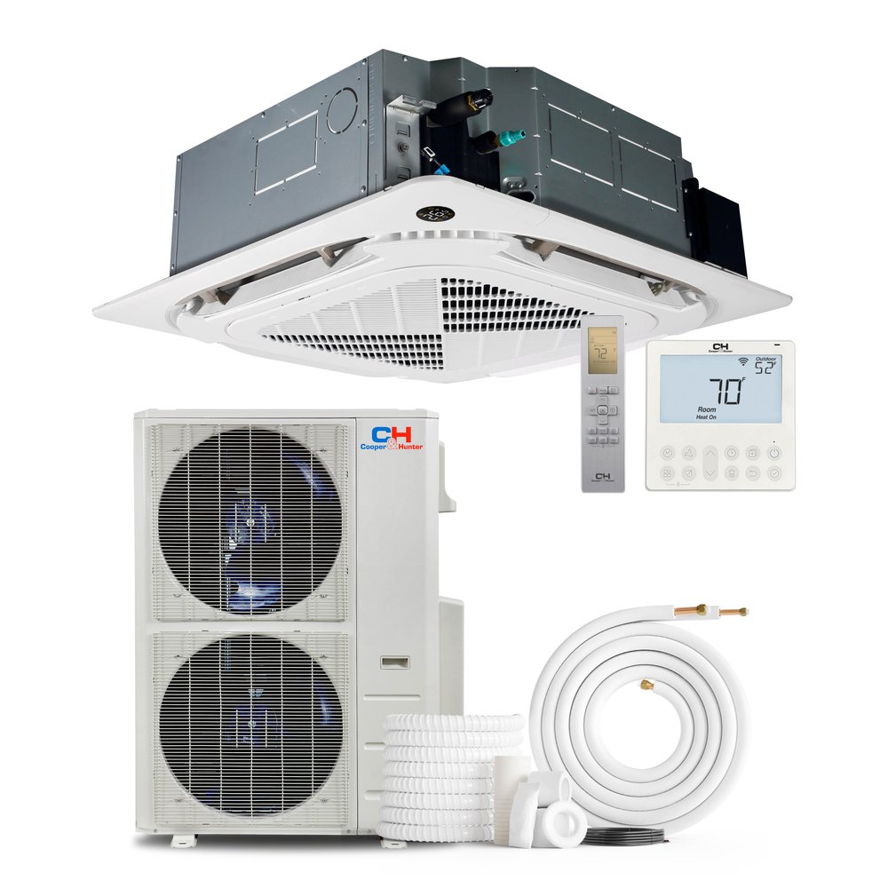 Cooper & Hunter 48,000 BTU Single Zone Light Commercial Ceiling Cassette, 230V, R454B - Ductless Mini Split Air Conditioner Heat Pump