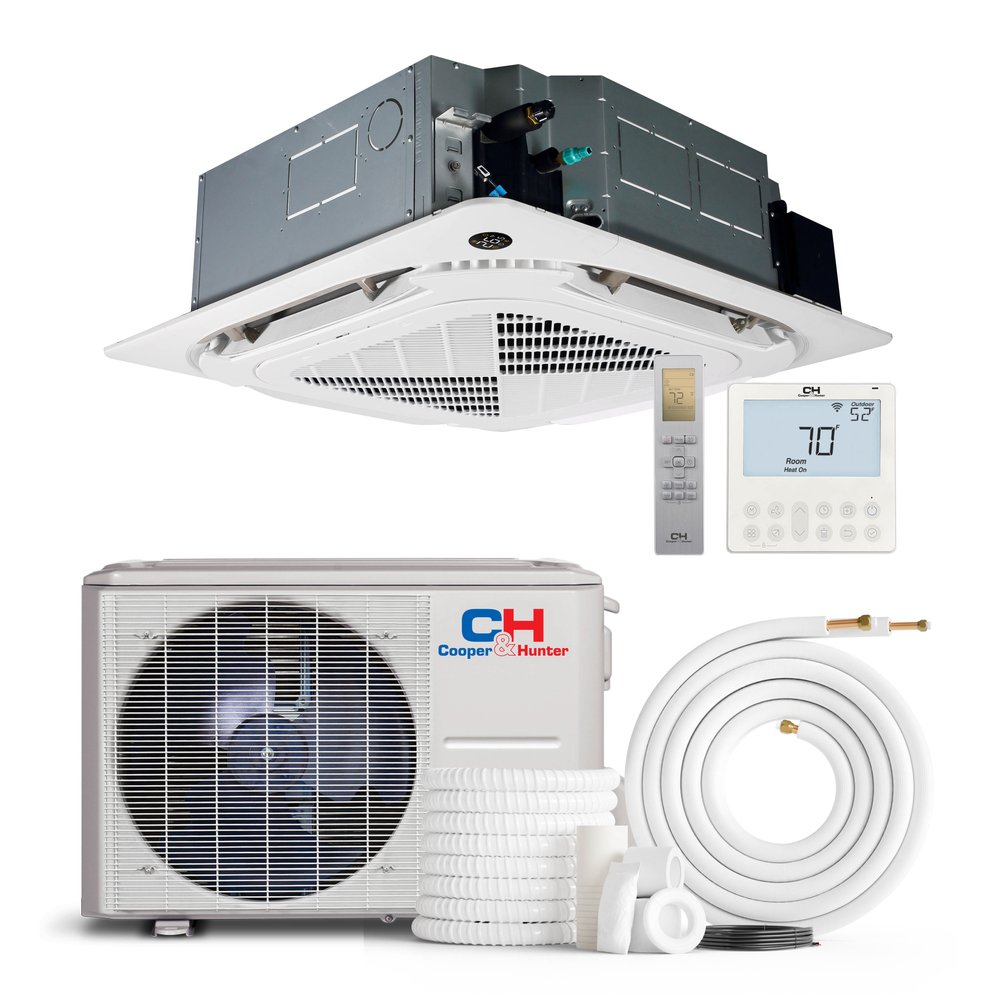Cooper & Hunter 12,000 BTU Single Zone Ceiling Cassette, 230V, R454B - Ductless Mini Split Air Conditioner Heat Pump