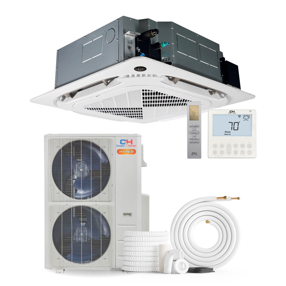 Cooper & Hunter 36,000 BTU Single Zone Light Commercial Ceiling Cassette, 230V, R454B - Ductless Mini Split Air Conditioner Heat Pump