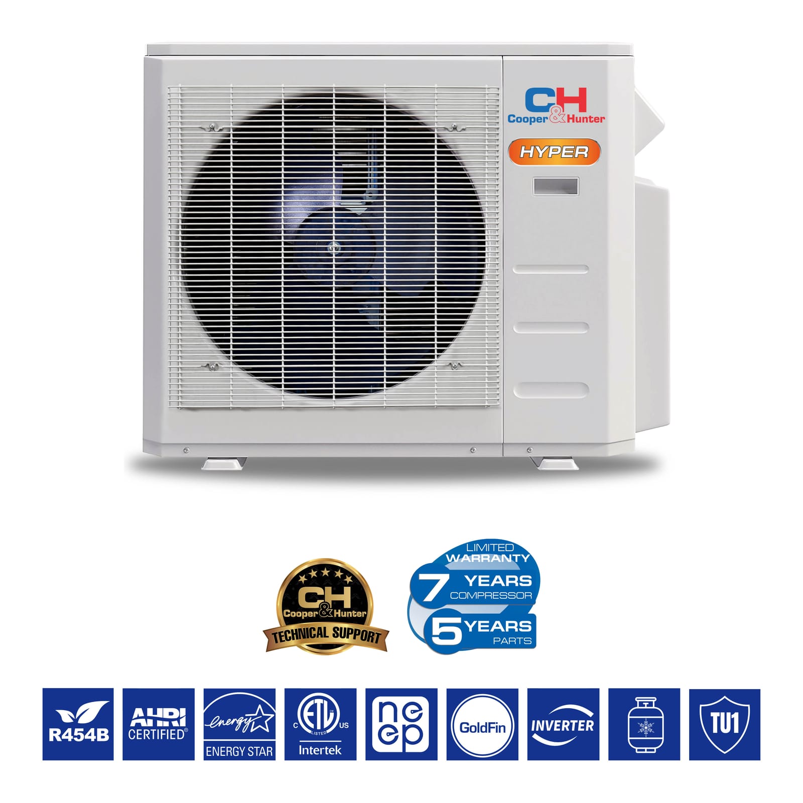 Cooper & Hunter Hyper Heat 28,000 BTU 2-Zone 12k+18k Ceiling Cassette, 230V, R454B - Ductless Mini Split Air Conditioner Heat Pump 6