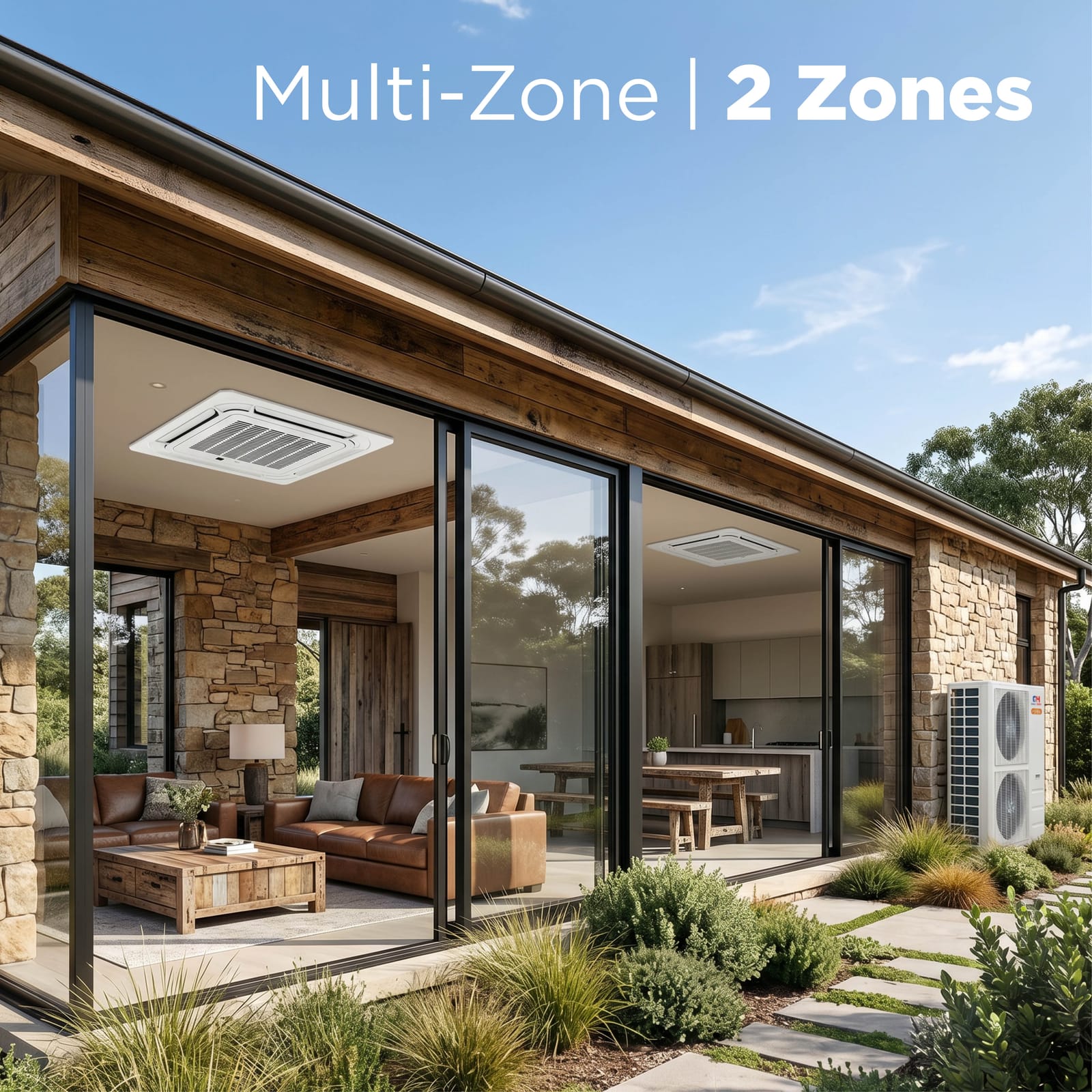 Cooper & Hunter Hyper Heat 55,000 BTU 2-Zone 12k+12k Ceiling Cassette, 230V, R454B - Ductless Mini Split Air Conditioner Heat Pump 10