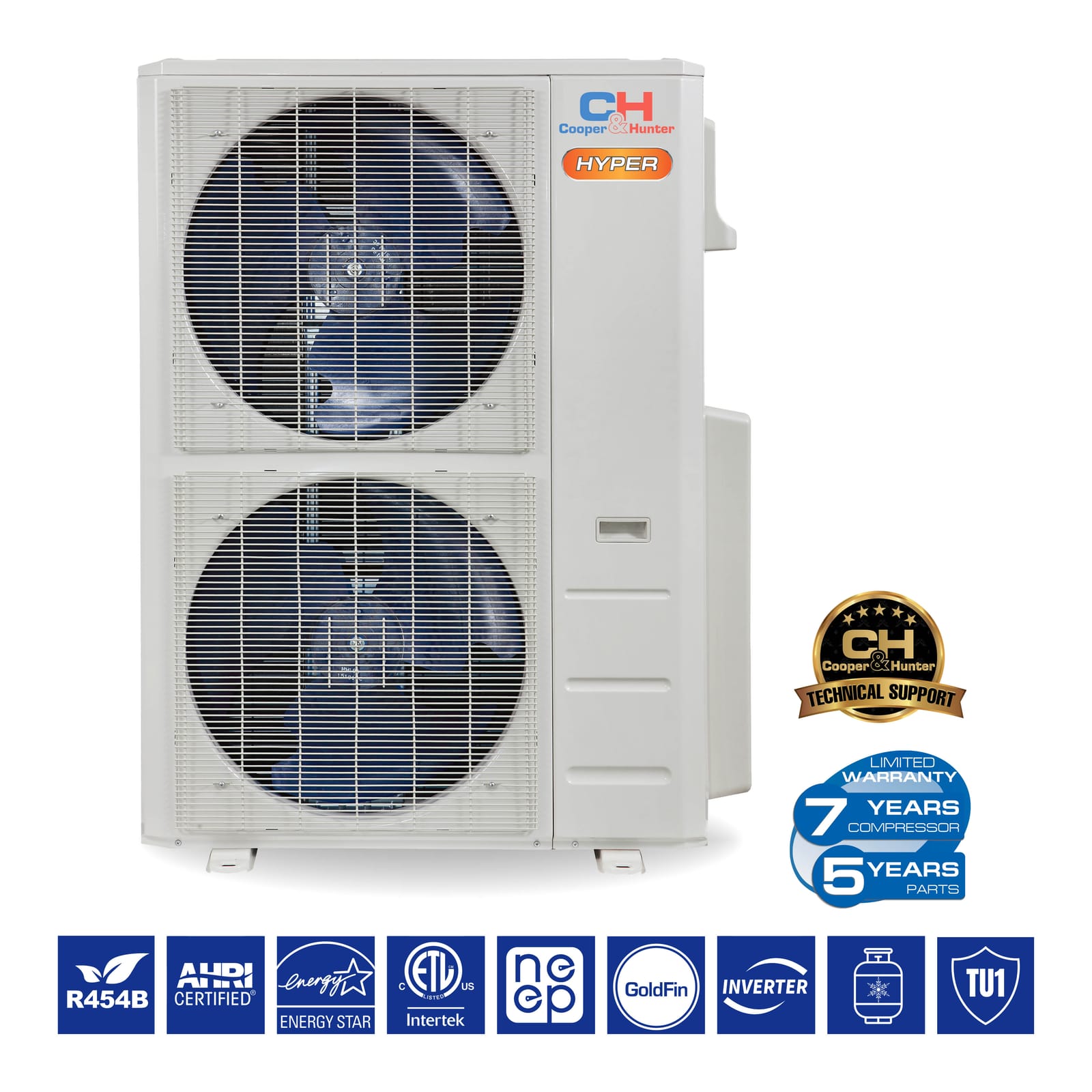 Cooper & Hunter Hyper Heat 48,000 BTU 3-Zone 9k+9k+12k Ceiling Cassette, 230V, R454B - Ductless Mini Split Air Conditioner Heat Pump 6
