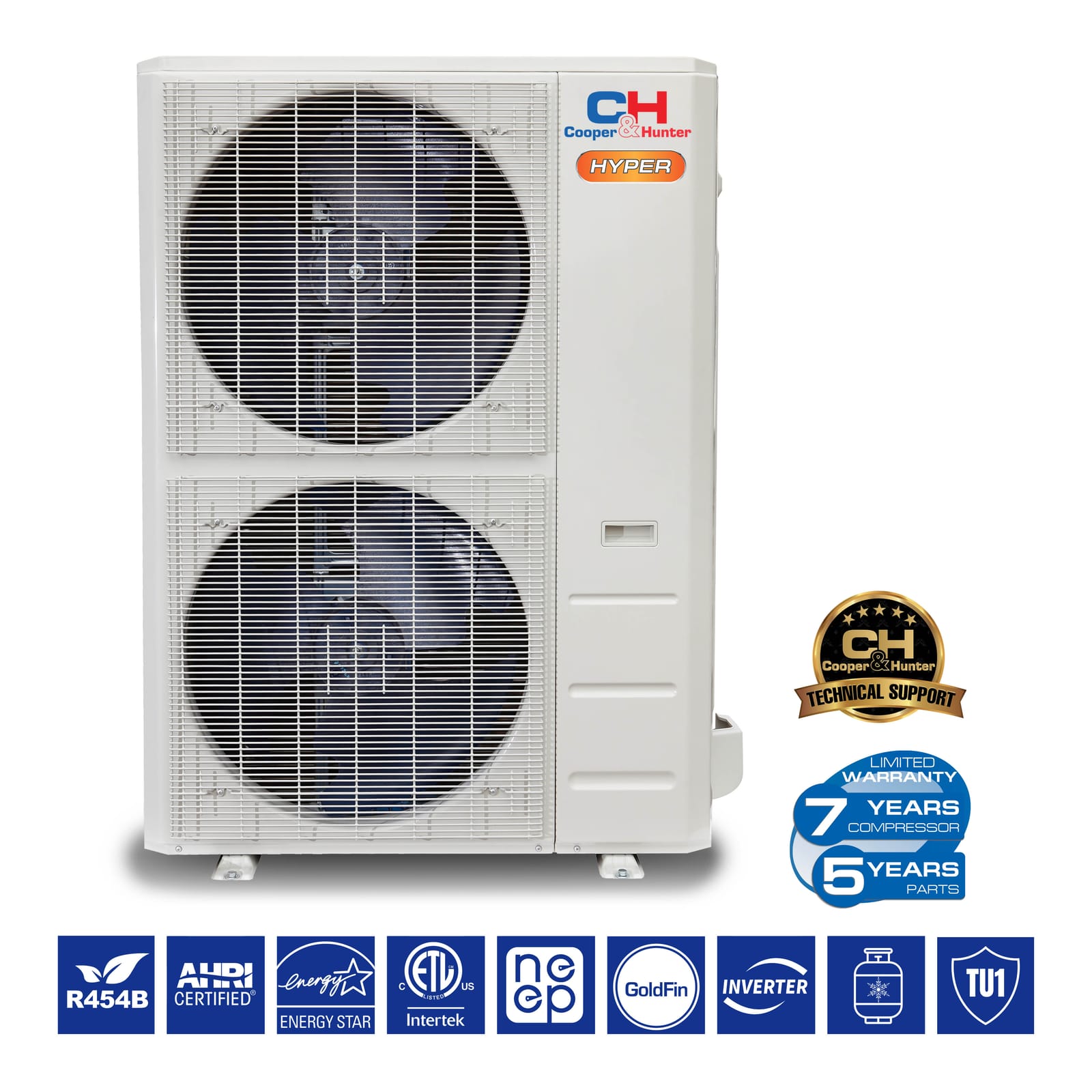 Cooper & Hunter Hyper Heat 55,000 BTU 5-Zone 9k+9k+9k+12k+12k Ceiling Cassette, 230V, R454B - Ductless Mini Split Air Conditioner Heat Pump 6
