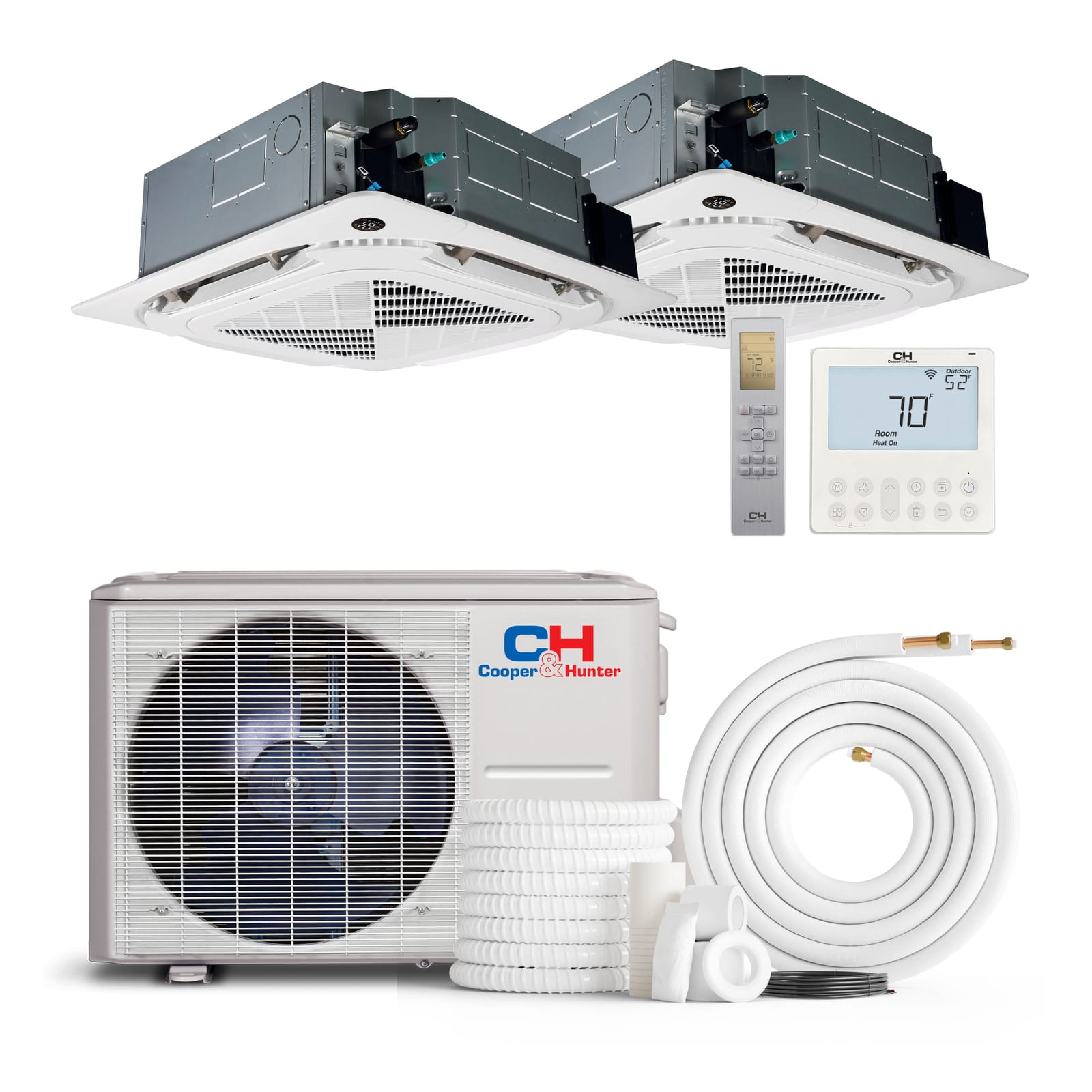 Cooper & Hunter 6 Zone 60,000 BTU Ceiling Cassette Mini Split AC R454B 9K+12K+12K+12K+12K+12K 1