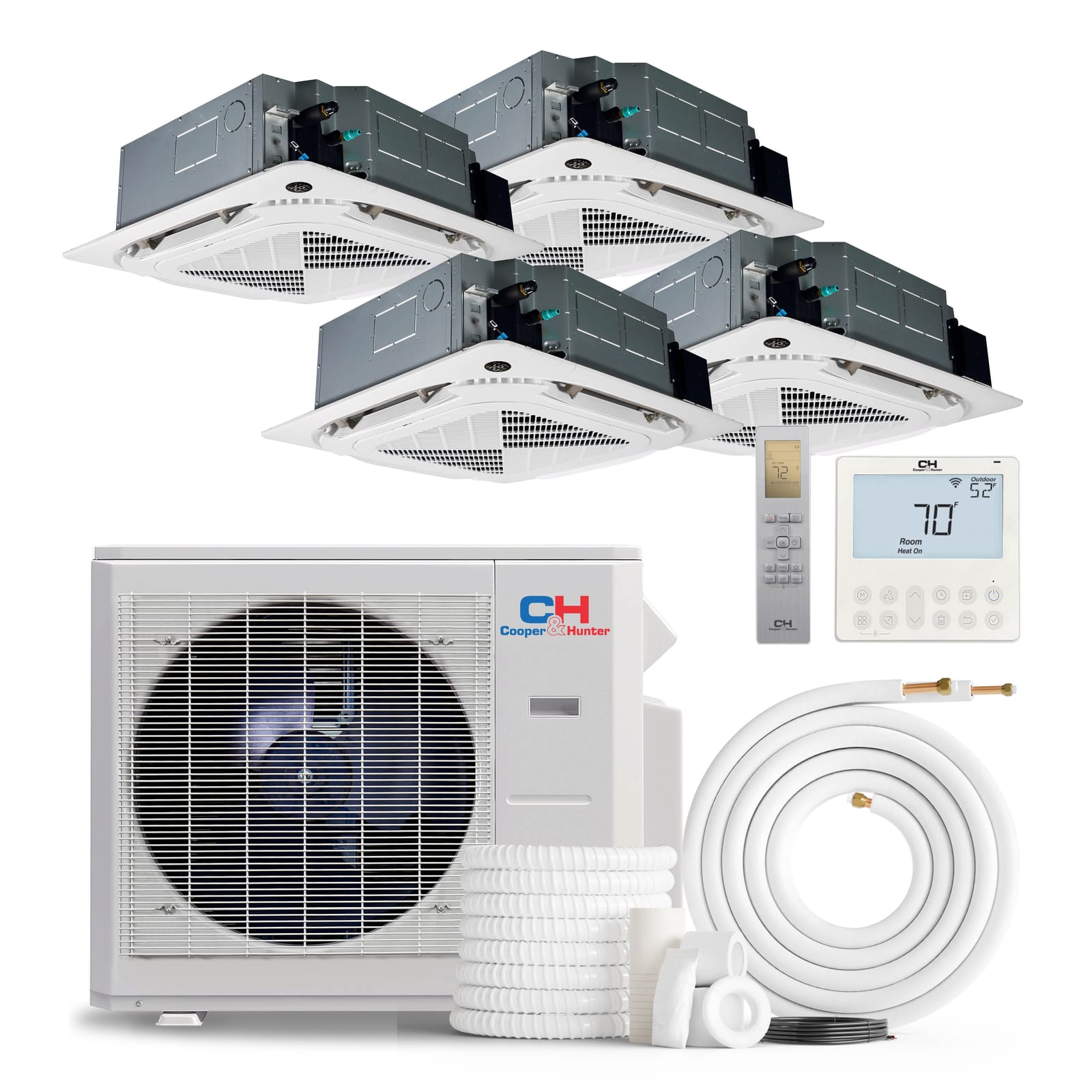 Cooper & Hunter 4 Zone 36,000 BTU OLIVIA Ductless Mini Split AC Ceiling Cassette 9k+9k+12k+18k