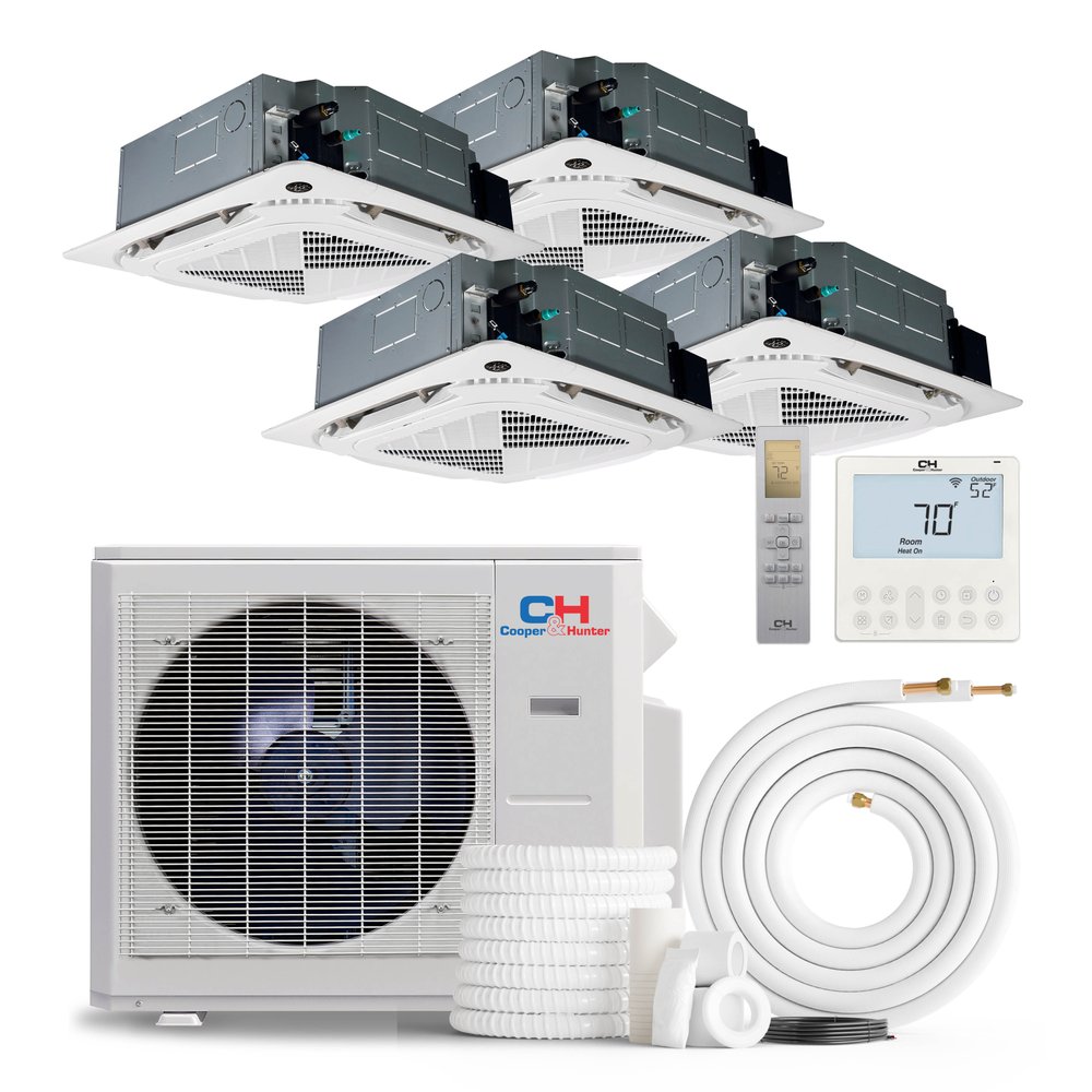 Cooper & Hunter 4 Zone 36,000 BTU OLIVIA Ductless Mini Split AC Ceiling Cassette 9k+12k+12k+12k 1