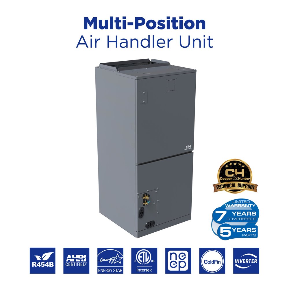Cooper & Hunter 18,000 BTU Single Zone Multi Position Air Handler, 230V, R454B - Ductless Mini Split Air Conditioner Heat Pump