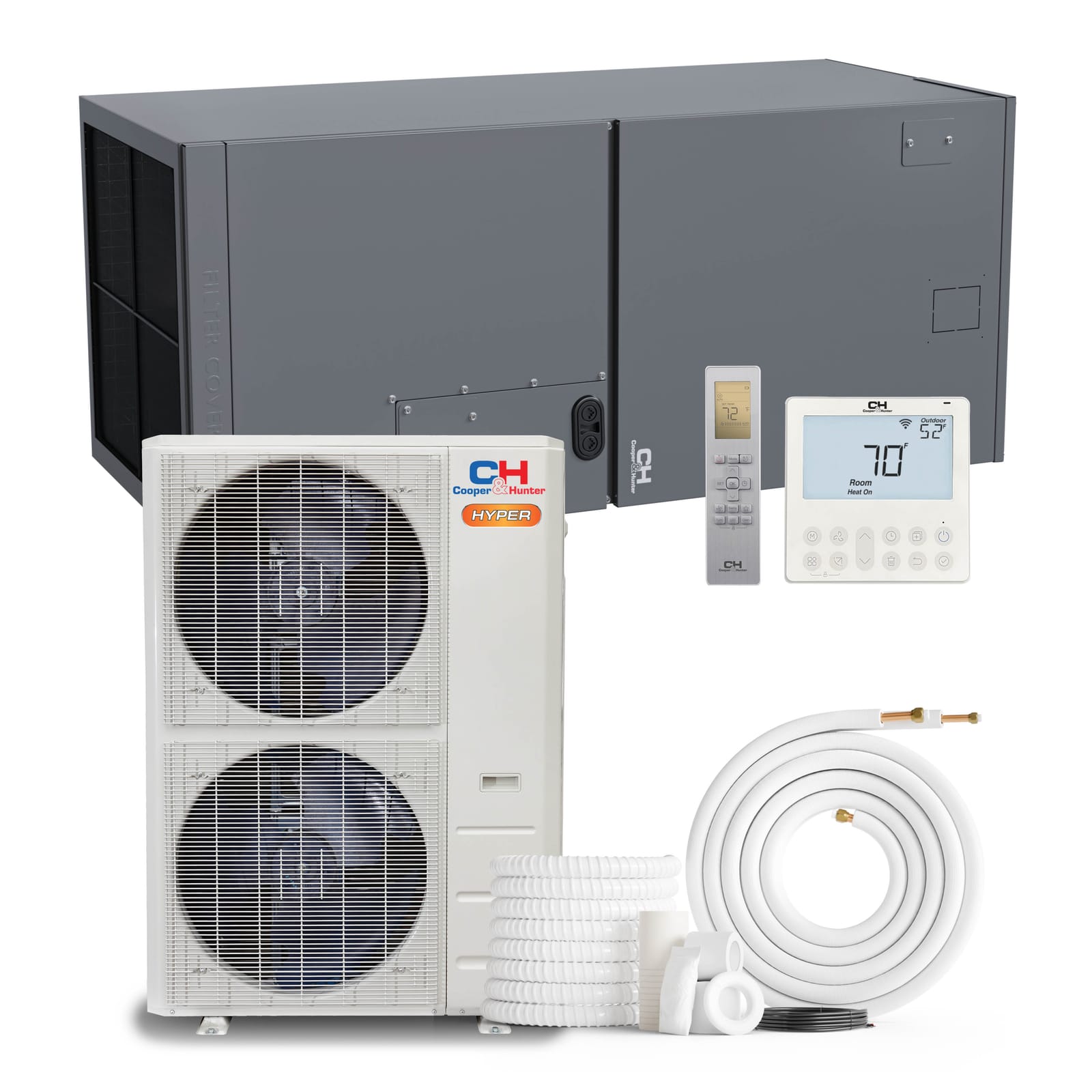 Cooper & Hunter Hyper Heat 60,000 BTU Single Zone Multi Position Air Handler, 230V, R454B - Ducted Mini Split Air Conditioner Heat Pump
