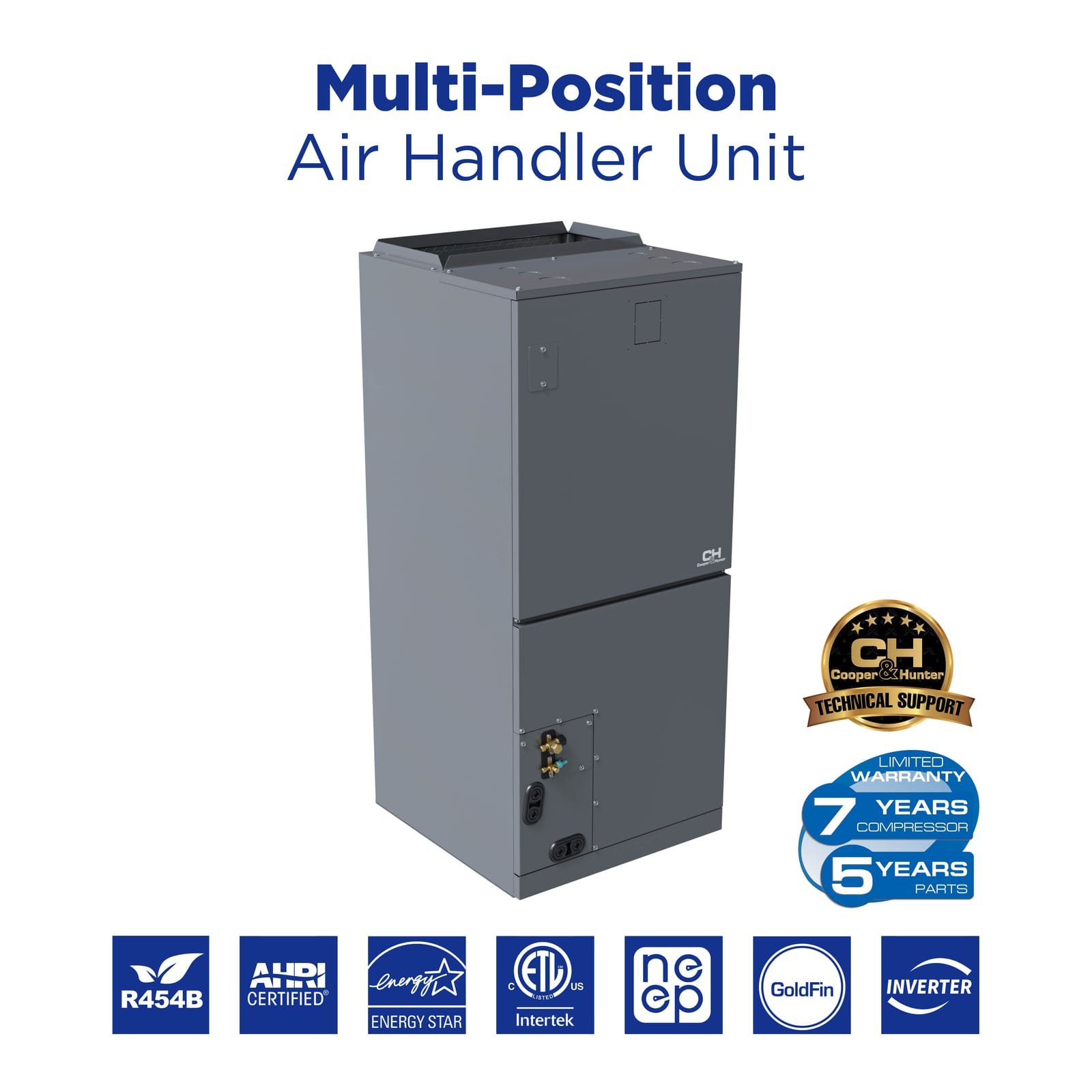 Cooper & Hunter 30,000 BTU Indoor Air Handler, 230V, R454B - Ductless Mini Split Air Conditioner Heat Pump 2