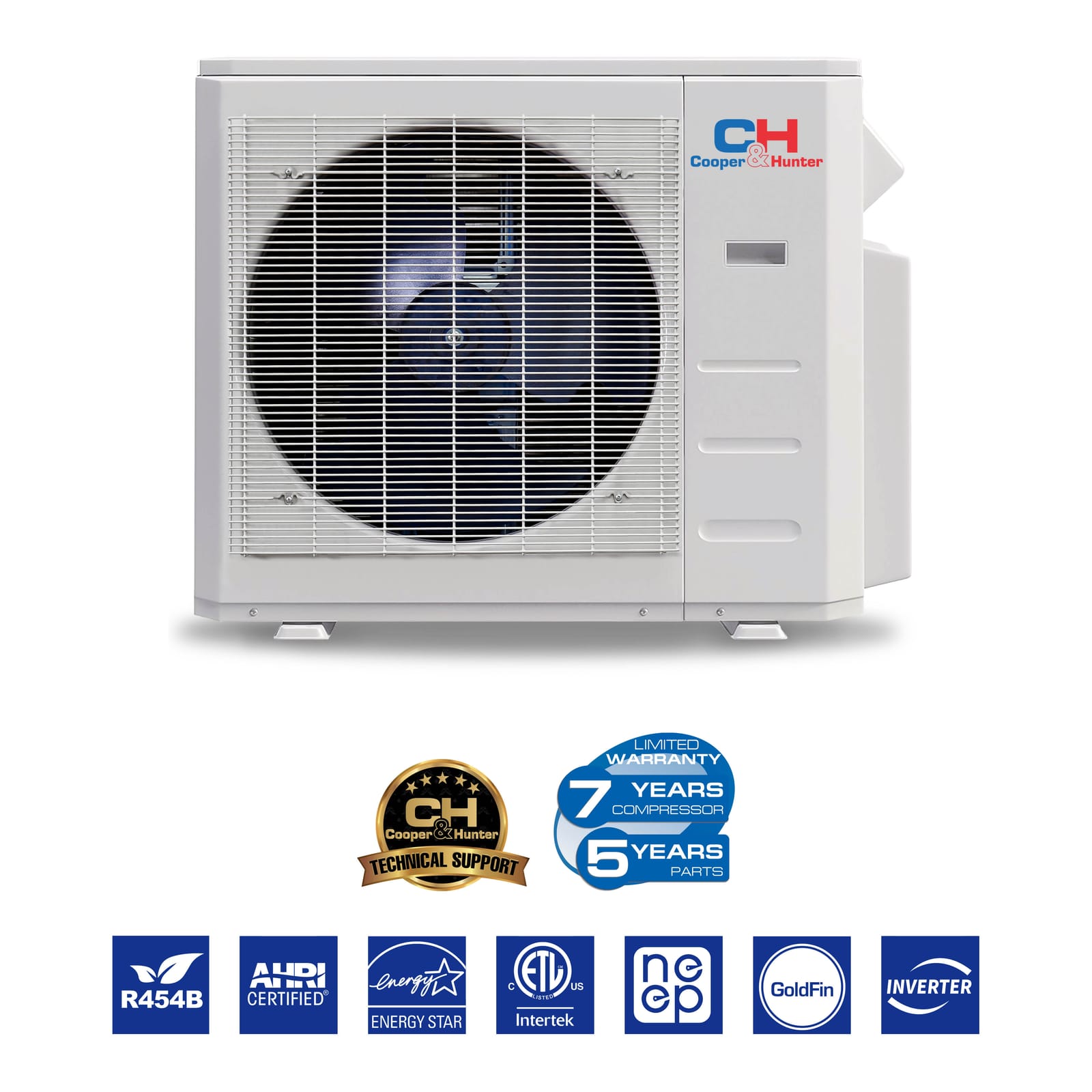 Cooper & Hunter 36,000 BTU 2-Zone 18k+18k Multi-Position Air Handler, 230V, R454B - Ducted Mini Split Air Conditioner Heat Pump 6