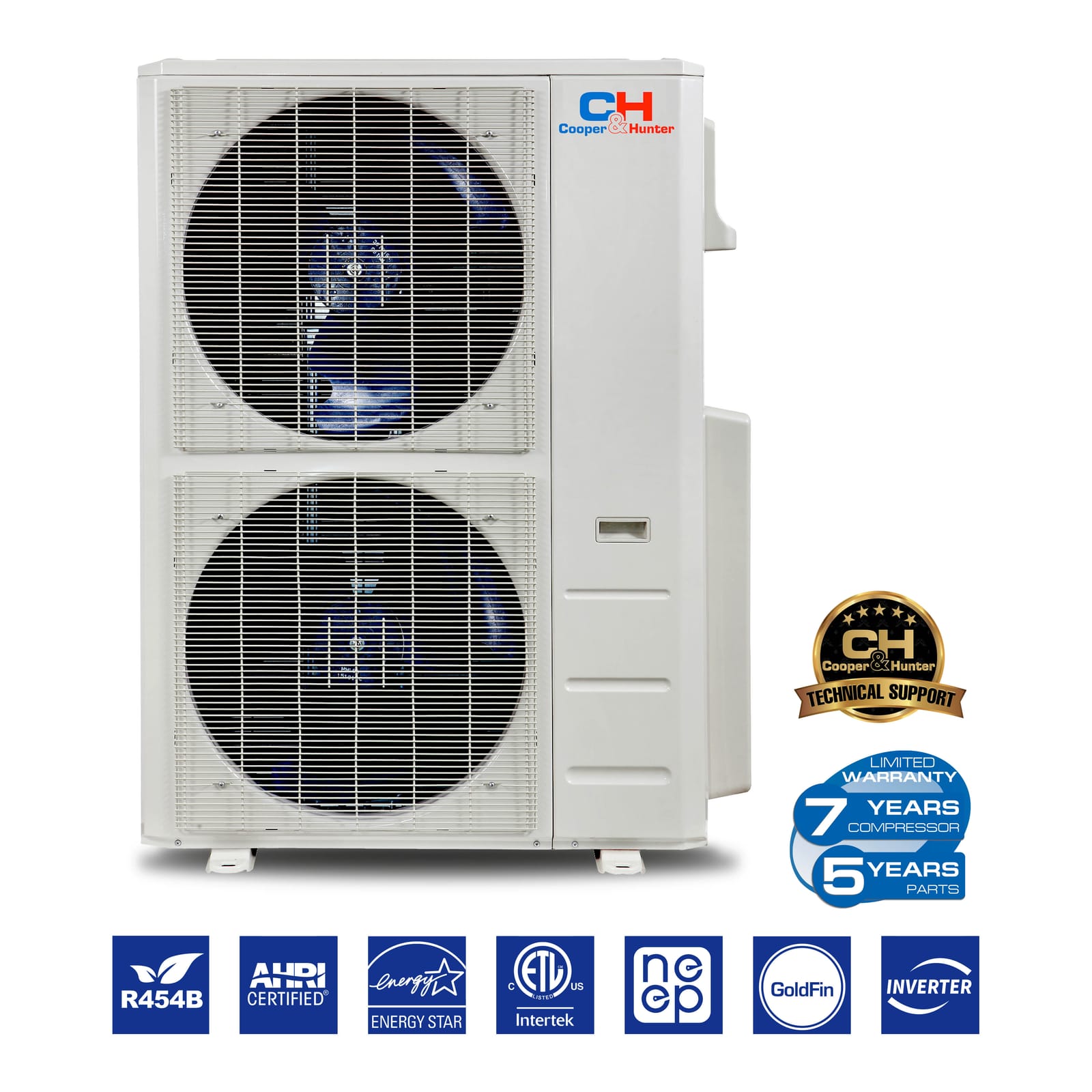 Cooper & Hunter 48,000 BTU 2-Zone 18k+30k Multi-Position Air Handler, 230V, R454B - Ducted Mini Split Air Conditioner Heat Pump 6