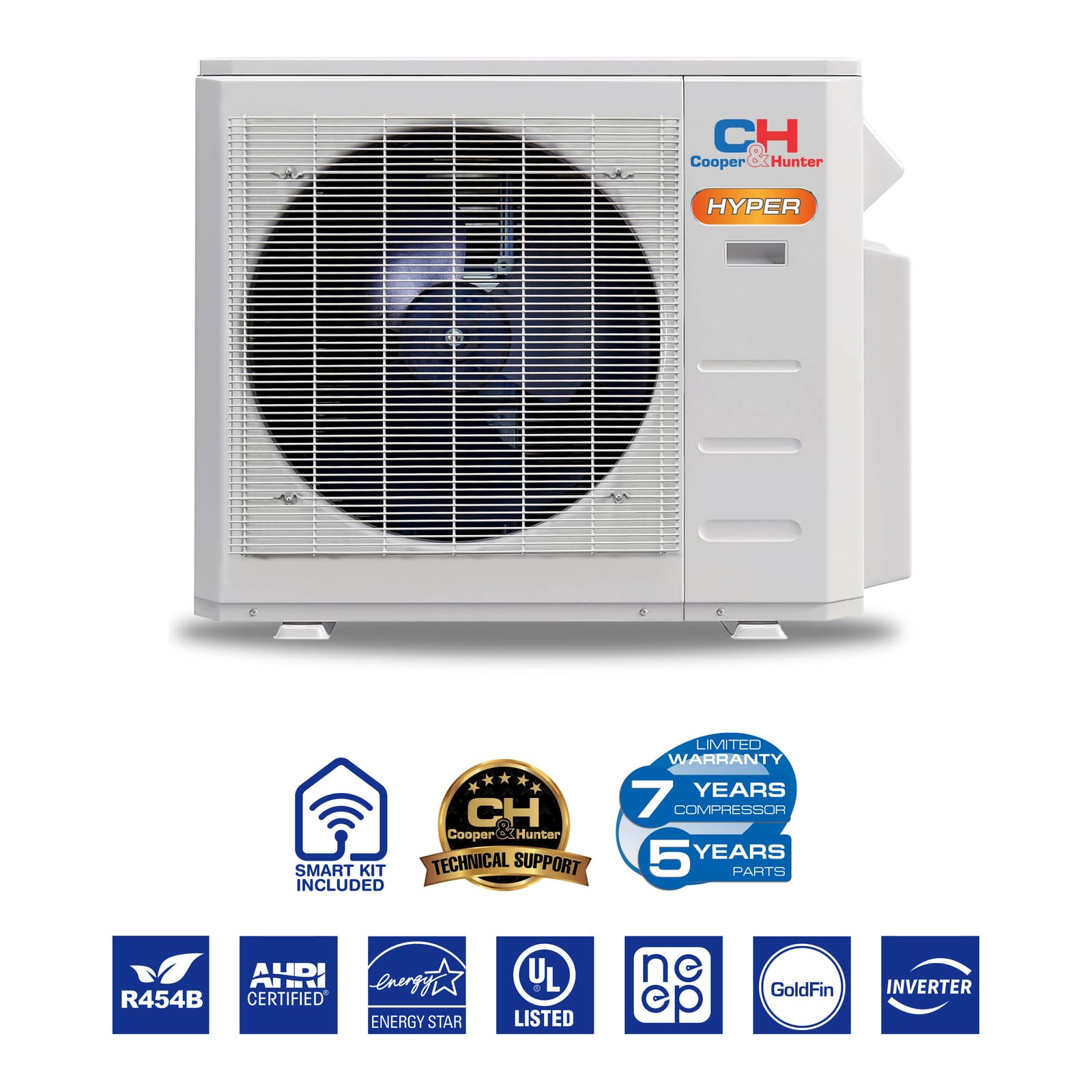 Cooper & Hunter Hyper 19,000 BTU 2-Zone 9k+9k Mini Floor Console, 230V, R454B - Ductless Mini Split Air Conditioner Heat Pump 6