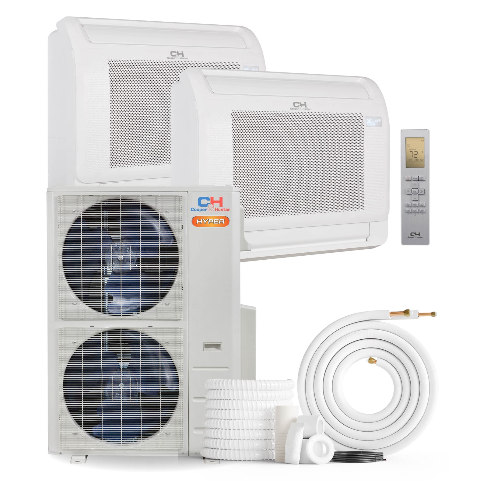 Cooper & Hunter Hyper 48,000 BTU 2-Zone 12k+16k Mini Floor Console, 230V, R454B - Ductless Mini Split Air Conditioner Heat Pump 1