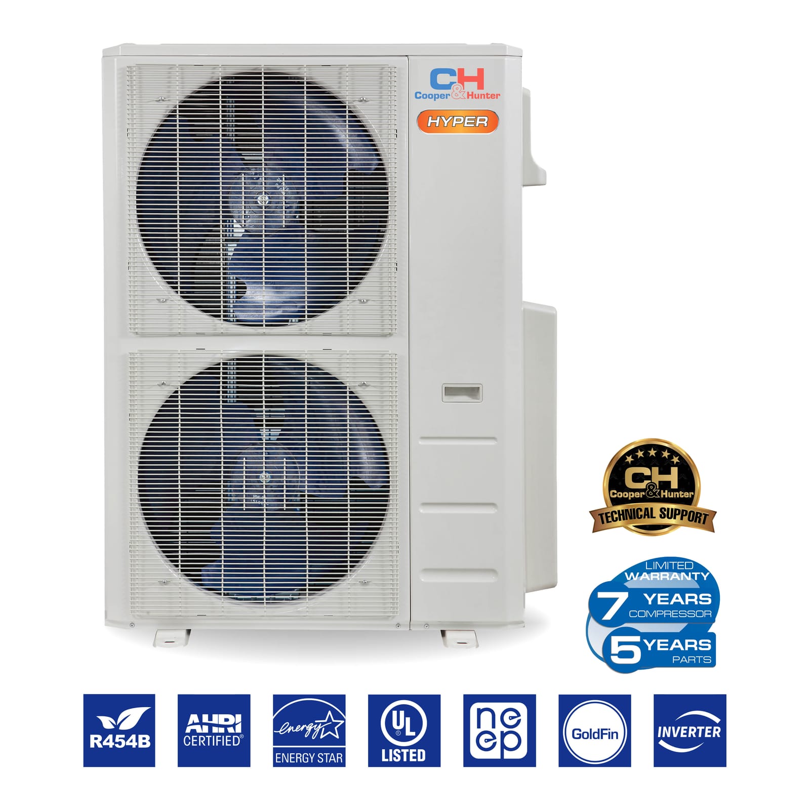 Cooper & Hunter Hyper 48,000 BTU 4-Zone 12k+12k+12k+12k Mini Floor Console, 230V, R454B - Ductless Mini Split Air Conditioner Heat Pump 6