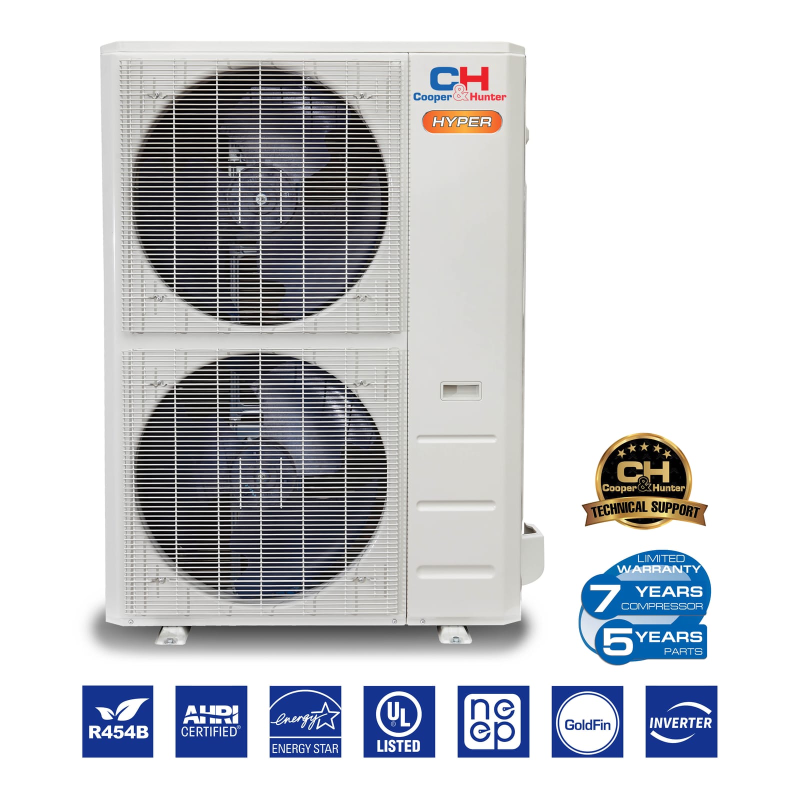 Cooper & Hunter Hyper 55,000 BTU 5-Zone 9k+12k+12k+12k+16k Mini Floor Console, 230V, R454B - Ductless Mini Split Air Conditioner Heat Pump 6