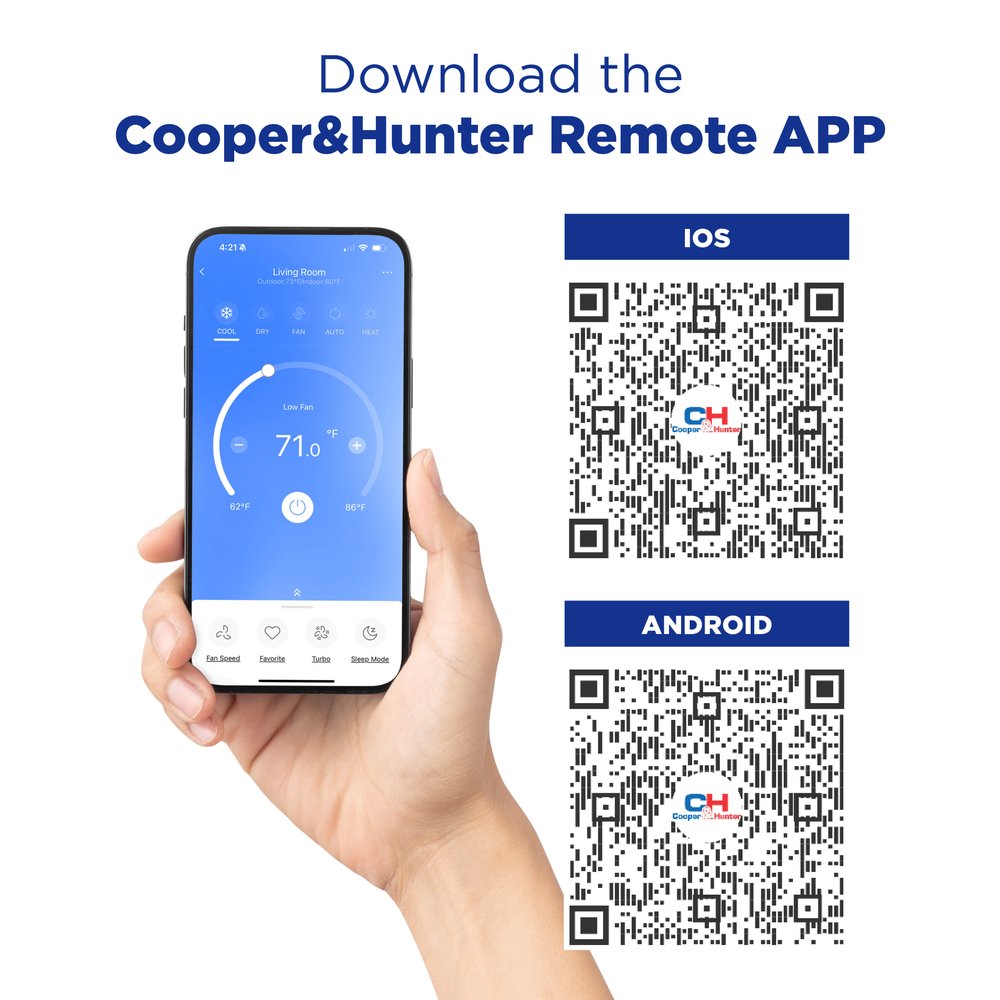 Cooper & Hunter 6 Zone 60,000 BTU Floor Console Mini Split AC R454B 12K+12K+12K+12K+12K+12K