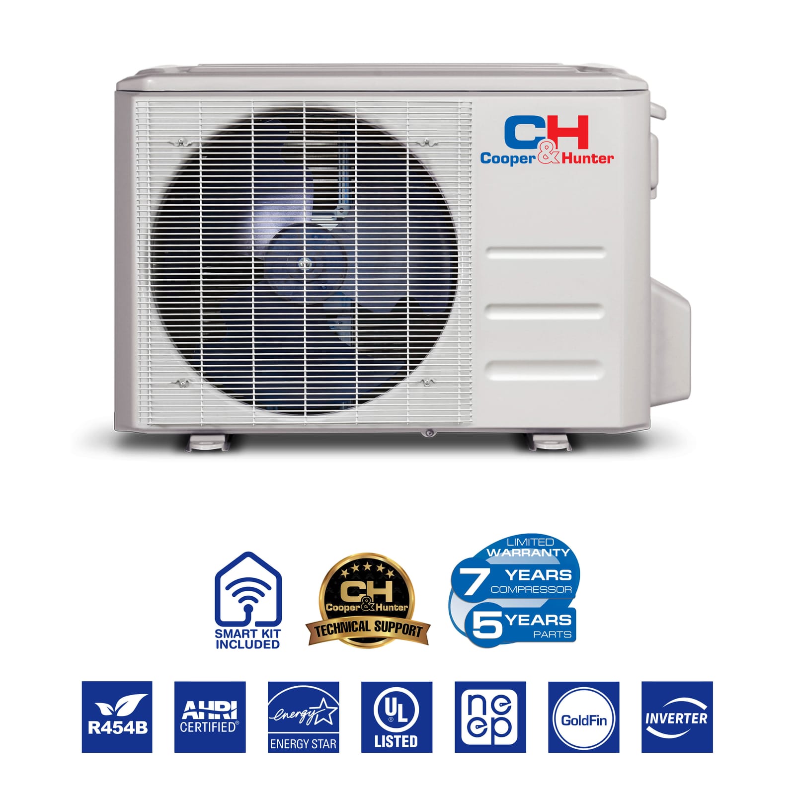 Cooper & Hunter Hyper 48,000 BTU 6-Zone 9k+9k+9k+12k+12k+12k Mini Floor Console, 230V, R454B - Ductless Mini Split Air Conditioner Heat Pump 6