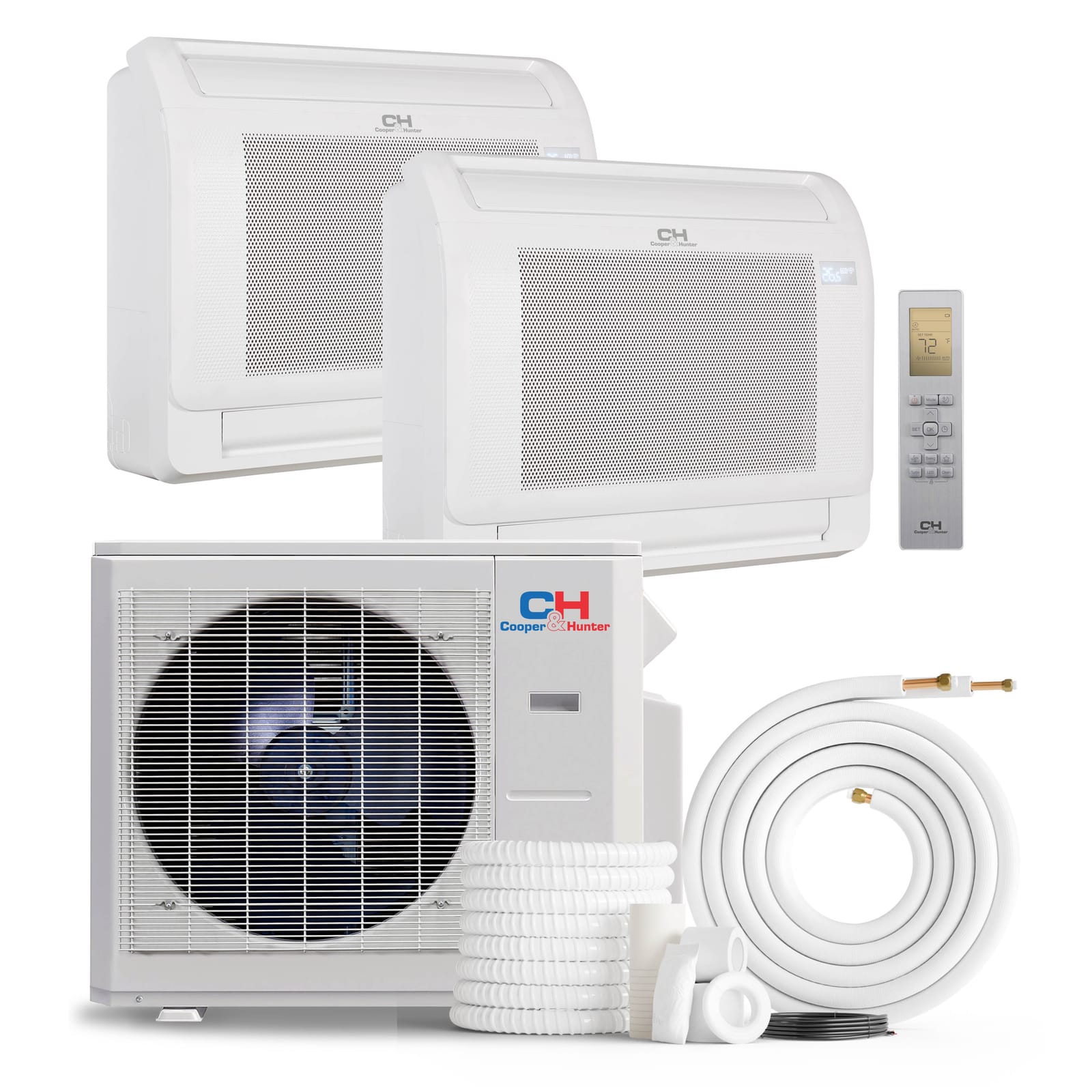 Cooper & Hunter 28,000 BTU 2-Zone 9k+9k Mini Floor Console, 230V, R454B - Ductless Mini Split Air Conditioner Heat Pump