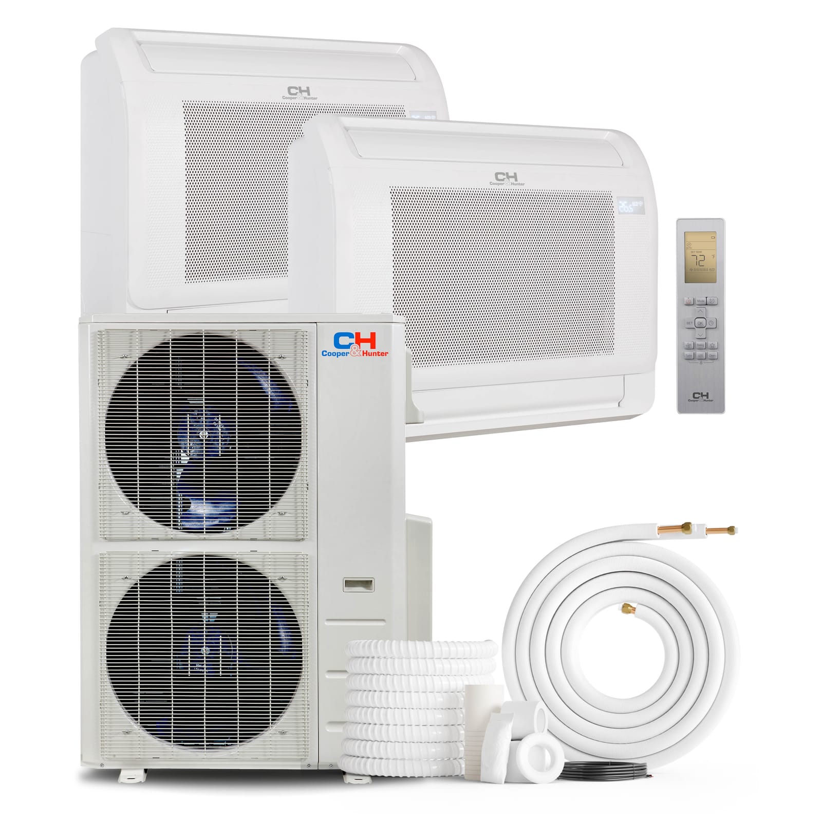 Cooper & Hunter 60,000 BTU 2-Zone 9k+16k Mini Floor Console, 230V, R454B - Ductless Mini Split Air Conditioner Heat Pump 1
