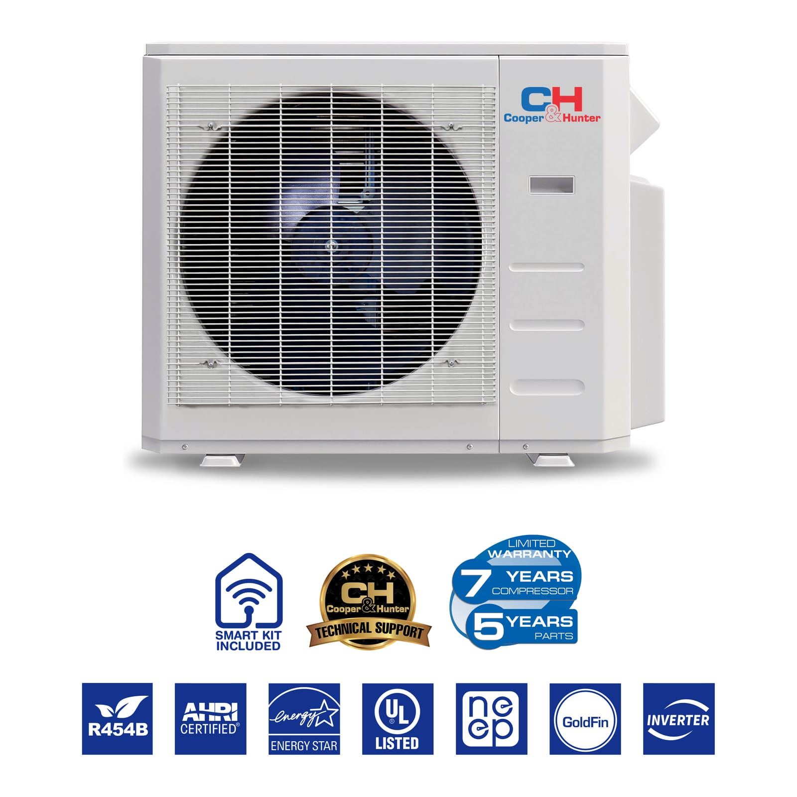 Cooper & Hunter 36,000 BTU 4-Zone 9k+9k+9k+9k Mini Floor Console, 230V, R454B - Ductless Mini Split Air Conditioner Heat Pump 6