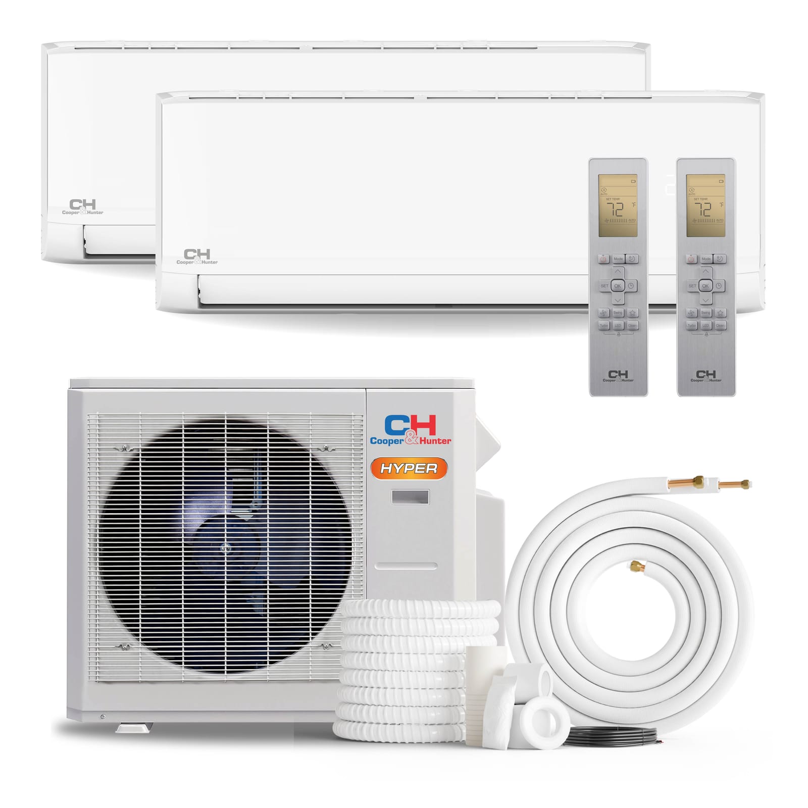Cooper & Hunter Olivia Hyper 28,000 BTU 2-Zone 9k+12k Wall Mount, 230V, R454B - Ductless Mini Split AC Heat Pump