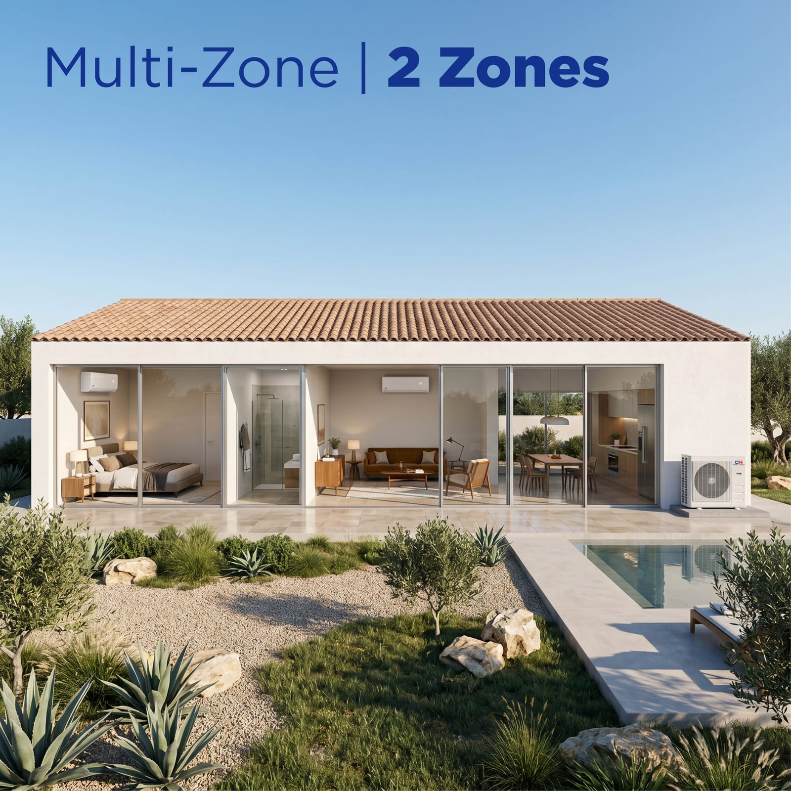 Cooper & Hunter Olivia Hyper 28,000 BTU 2-Zone 12k+18k Wall Mount, 230V, R454B - Ductless Mini Split AC Heat Pump 10