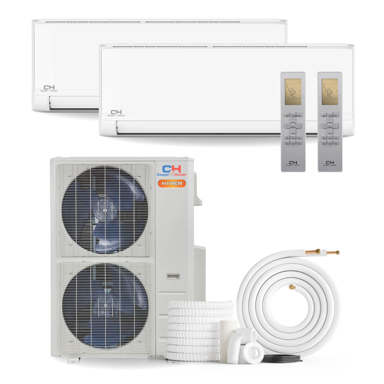 Cooper & Hunter Olivia Hyper 36,000 BTU 2-Zone 12k+18k Wall Mount, 230V, R454B - Ductless Mini Split AC Heat Pump 1