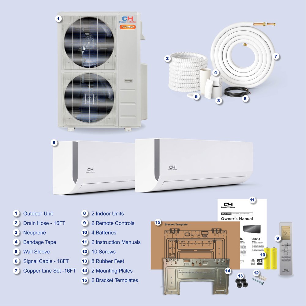 Cooper & Hunter Hyper Heat 36,000 BTU Outdoor Condenser, 230V, R454B - Ductless Mini Split Air Conditioner Heat Pump 9