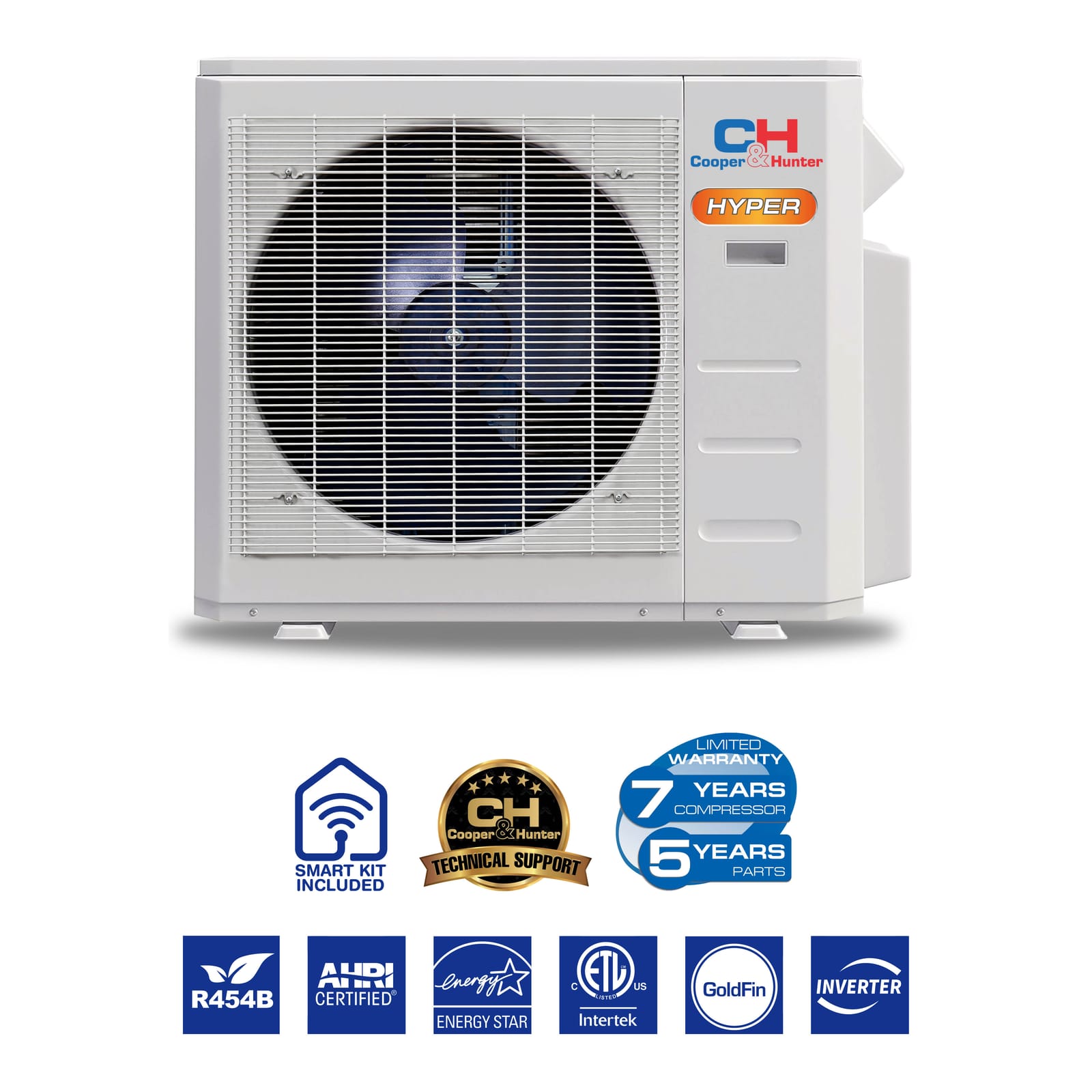 Cooper & Hunter Olivia Hyper 28,000 BTU 3-Zone 6k+9k+18k Wall Mount, 230V, R454B - Ductless Mini Split AC Heat Pump 6