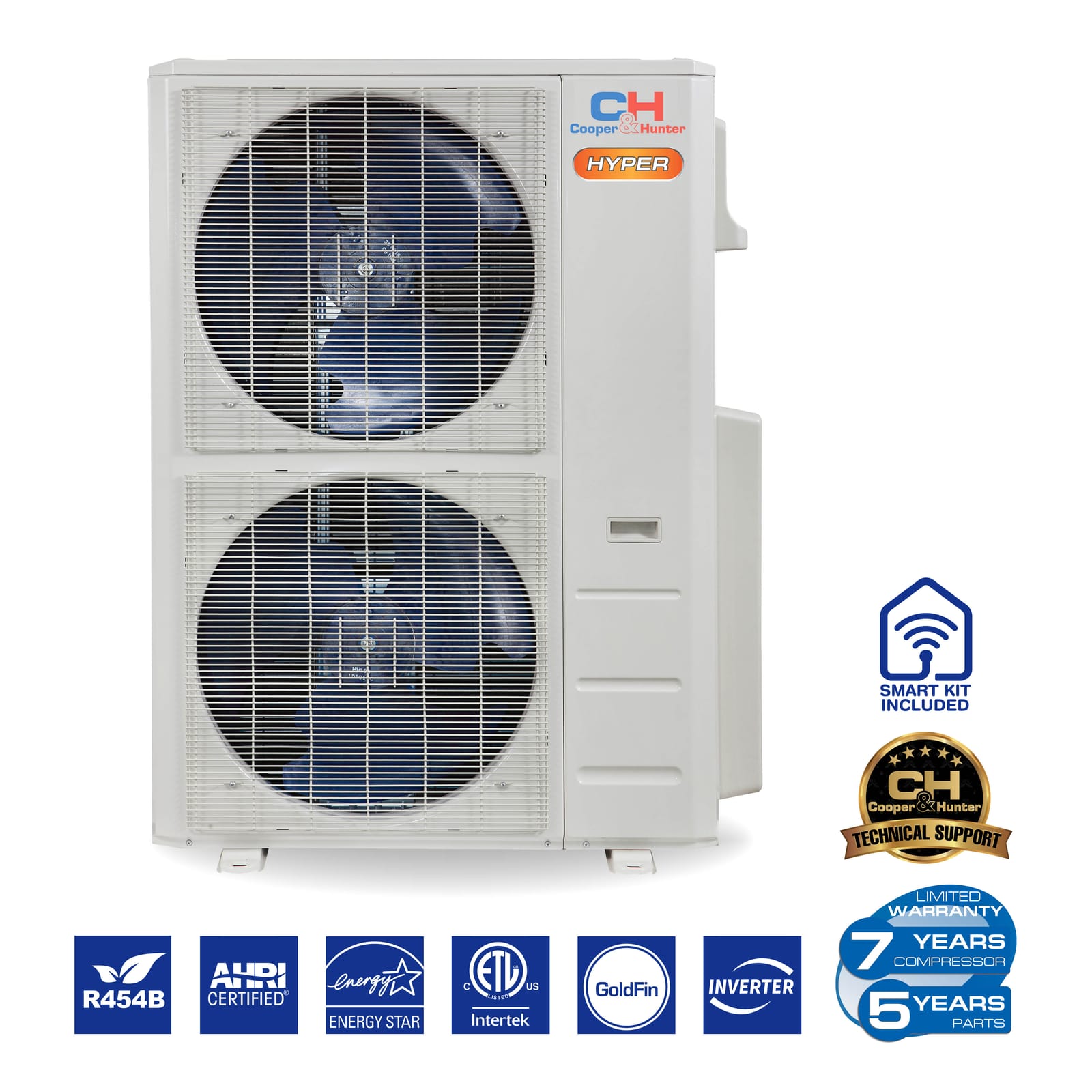 Cooper & Hunter Olivia Hyper 48,000 BTU 3-Zone 6k+9k+18k Wall Mount, 230V, R454B - Ductless Mini Split AC Heat Pump 6