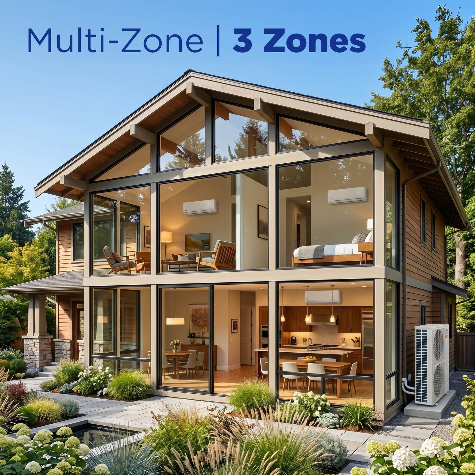Cooper & Hunter Olivia Hyper 48,000 BTU 3-Zone 9k+12k+36k Wall Mount, 230V, R454B - Ductless Mini Split AC Heat Pump 10