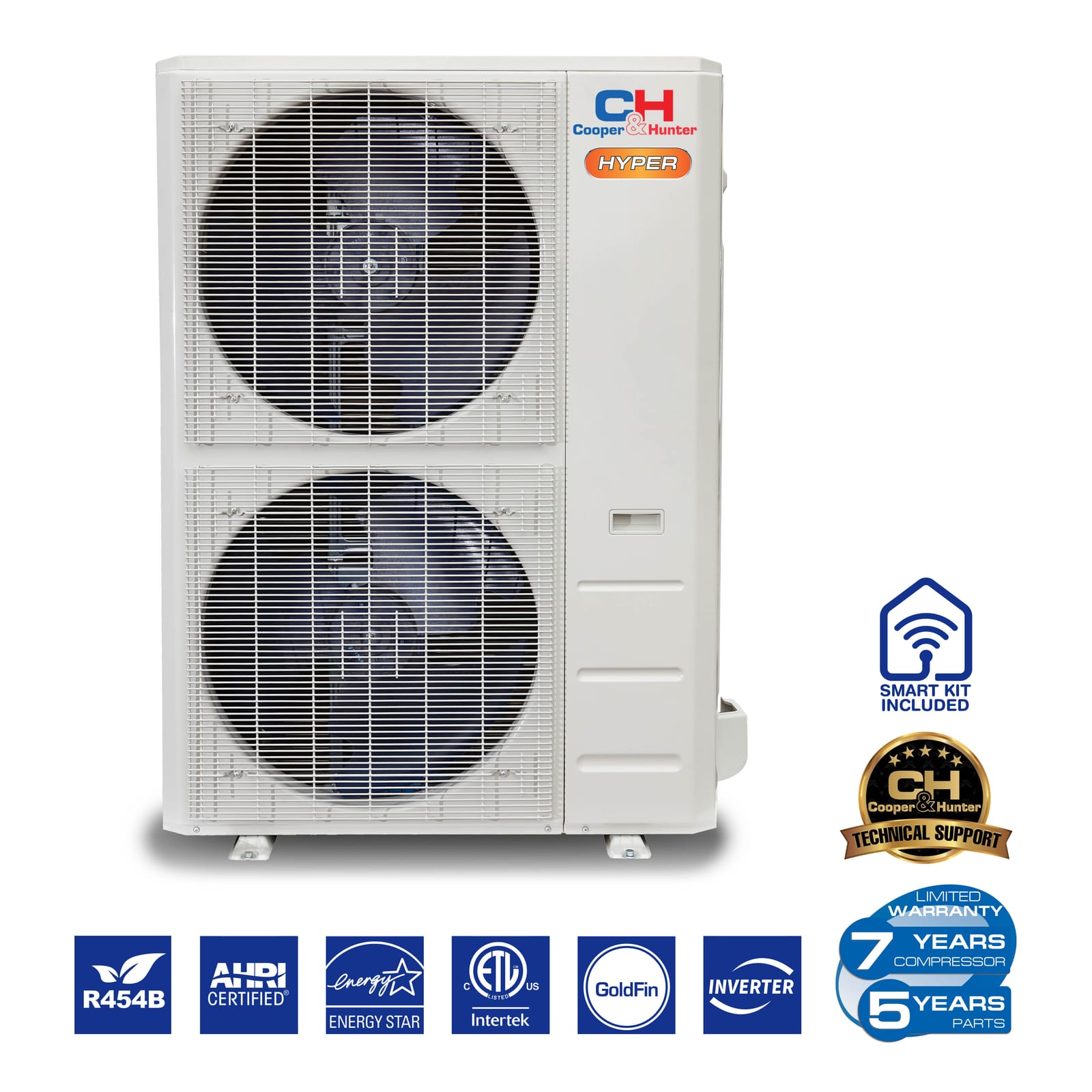 Cooper & Hunter Olivia Hyper 55,000 BTU 3-Zone 12k+12k+12k Wall Mount, 230V, R454B - Ductless Mini Split AC Heat Pump 6
