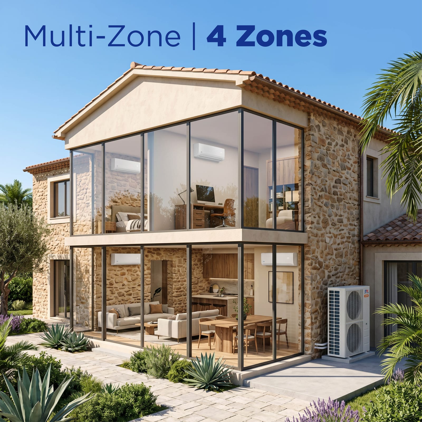 Cooper & Hunter Olivia Hyper 55,000 BTU 4-Zone 9k+12k+12k+18k Wall Mount, 230V, R454B - Ductless Mini Split AC Heat Pump 10