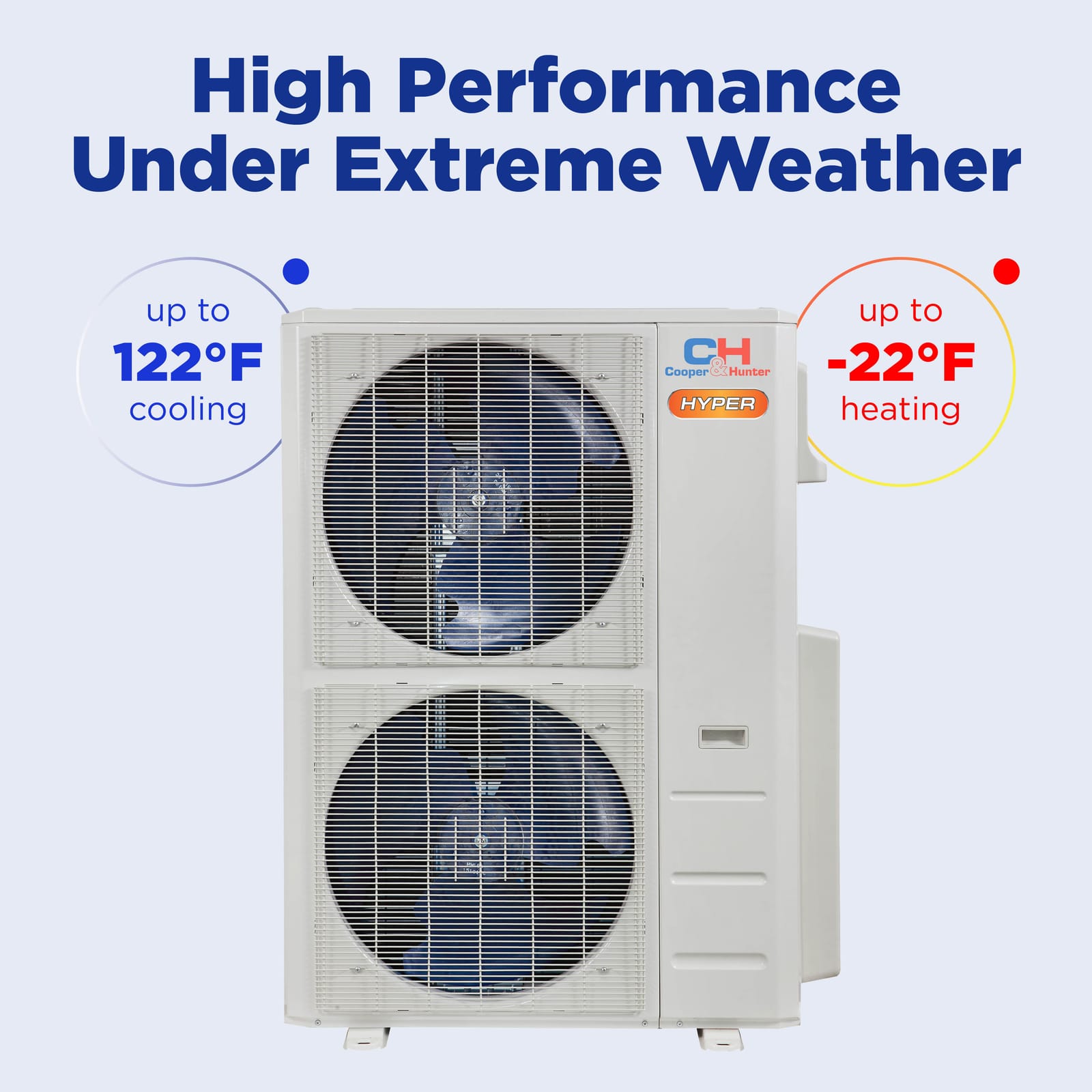 Cooper & Hunter Olivia Hyper 48,000 BTU 5-Zone 9k+9k+9k+9k+24k Wall Mount, 230V, R454B - Ductless Mini Split AC Heat Pump 11