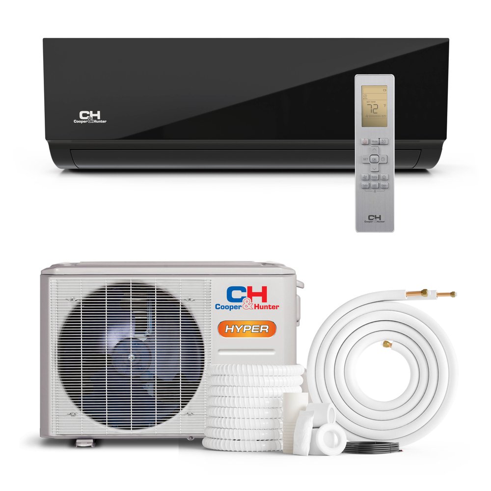Cooper & Hunter Olivia Midnight Hyper Heat 18,000 BTU Single Zone Wall Mount, 230V, R454B - Ductless Mini Split Air Conditioner Heat Pump