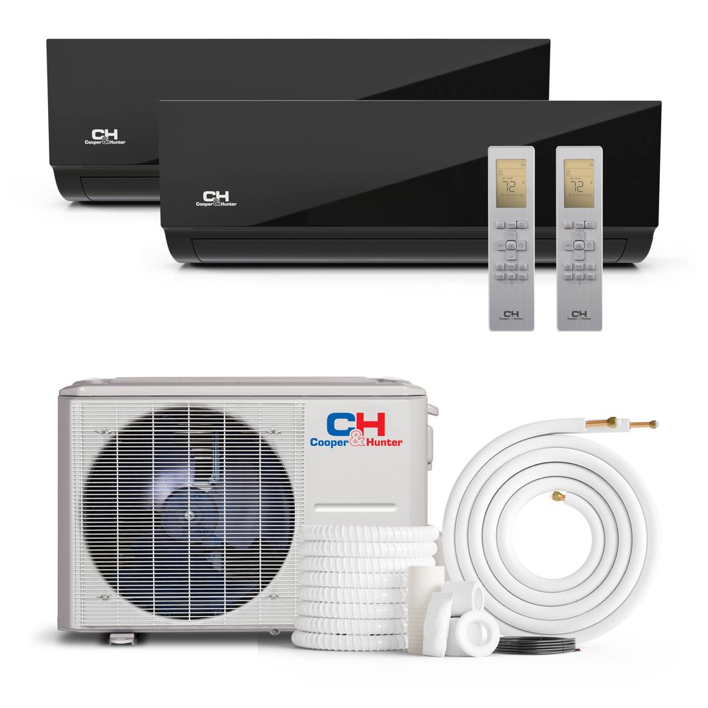 Cooper & Hunter Hyper Olivia Midnight 19,000 BTU 2-Zone 9k+9k Wall Mount, 230V, R454B