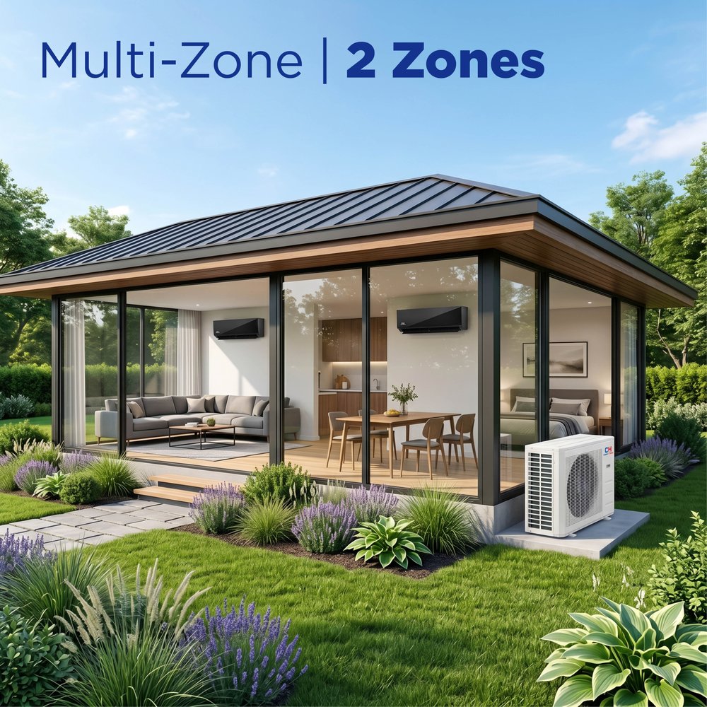 Cooper & Hunter Hyper Olivia Midnight 36,000 BTU 2-Zone 9k+9k Wall Mount, 230V, R454B - Ductless Mini Split Air Conditioner Heat Pump 10