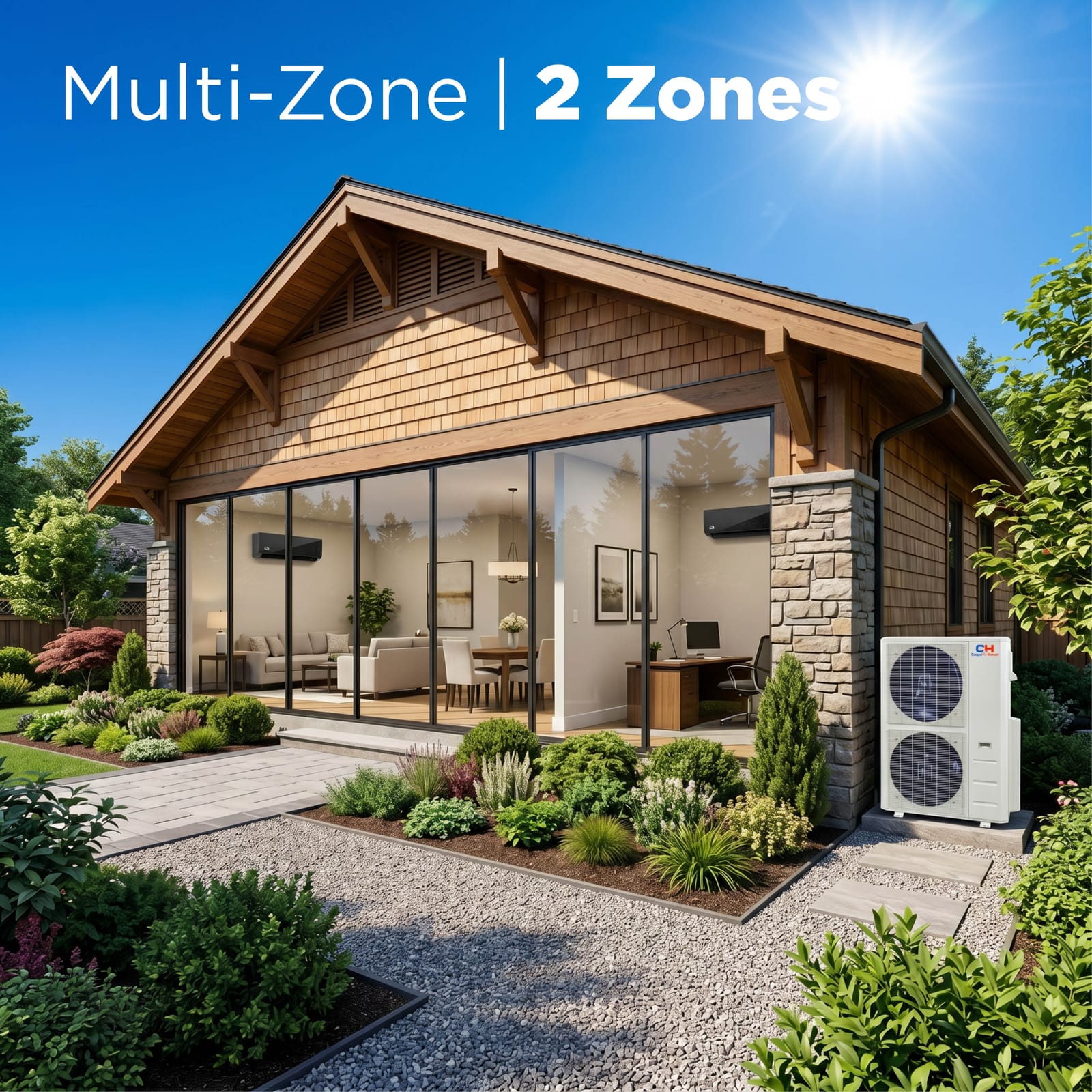 Cooper & Hunter Hyper Olivia Midnight 48,000 BTU 2-Zone 9k+18k Wall Mount, 230V, R454B - Ductless Mini Split Air Conditioner Heat Pump 10