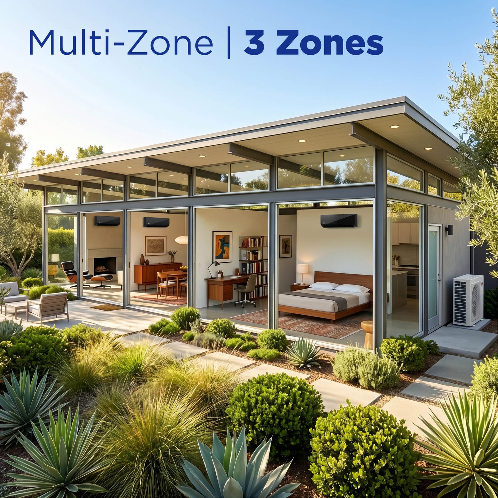 Cooper & Hunter Hyper Olivia Midnight 55,000 BTU 3-Zone 12k+12k+18k Wall Mount, 230V, R454B - Ductless Mini Split AC Heat Pump 10