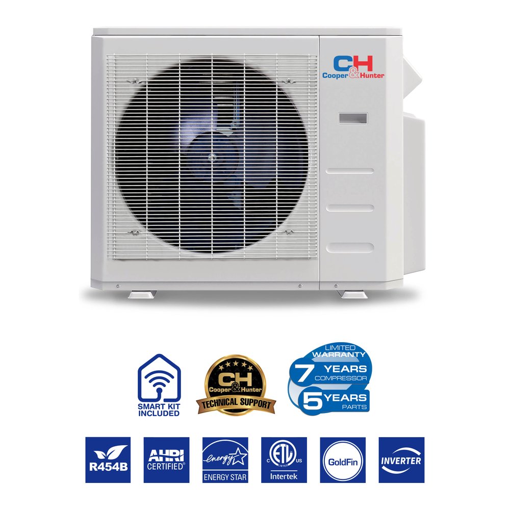 Cooper & Hunter 4 Zone 36,000 BTU Olivia Midnight Ductless Mini Split AC Wall Mounted 9K+9K+9K+9K 6