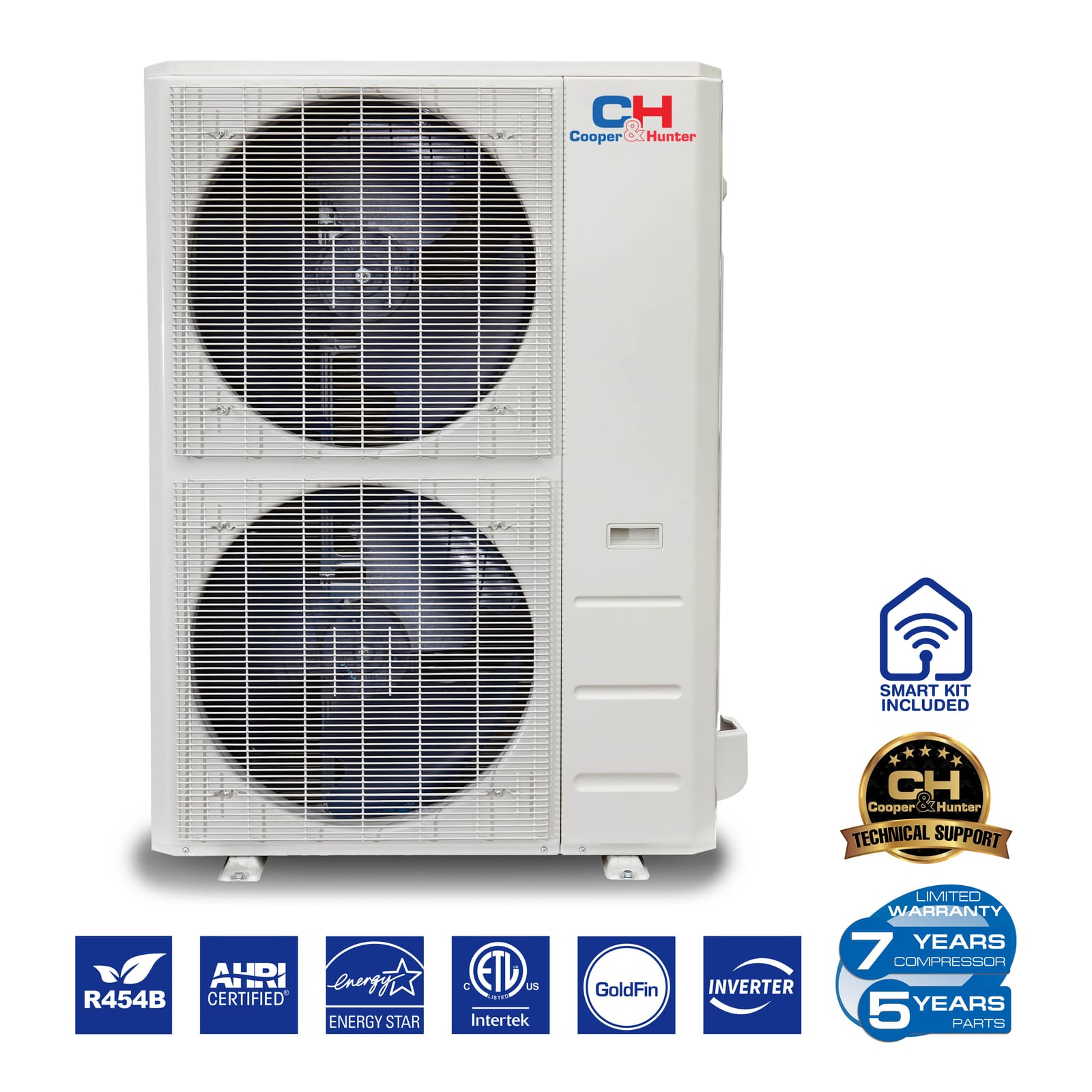 Cooper & Hunter Hyper Olivia Midnight 55,000 BTU 4-Zone 9k+9k+9k+18k Wall Mount, 230V, R454B - Ductless Mini Split AC Heat Pump 6