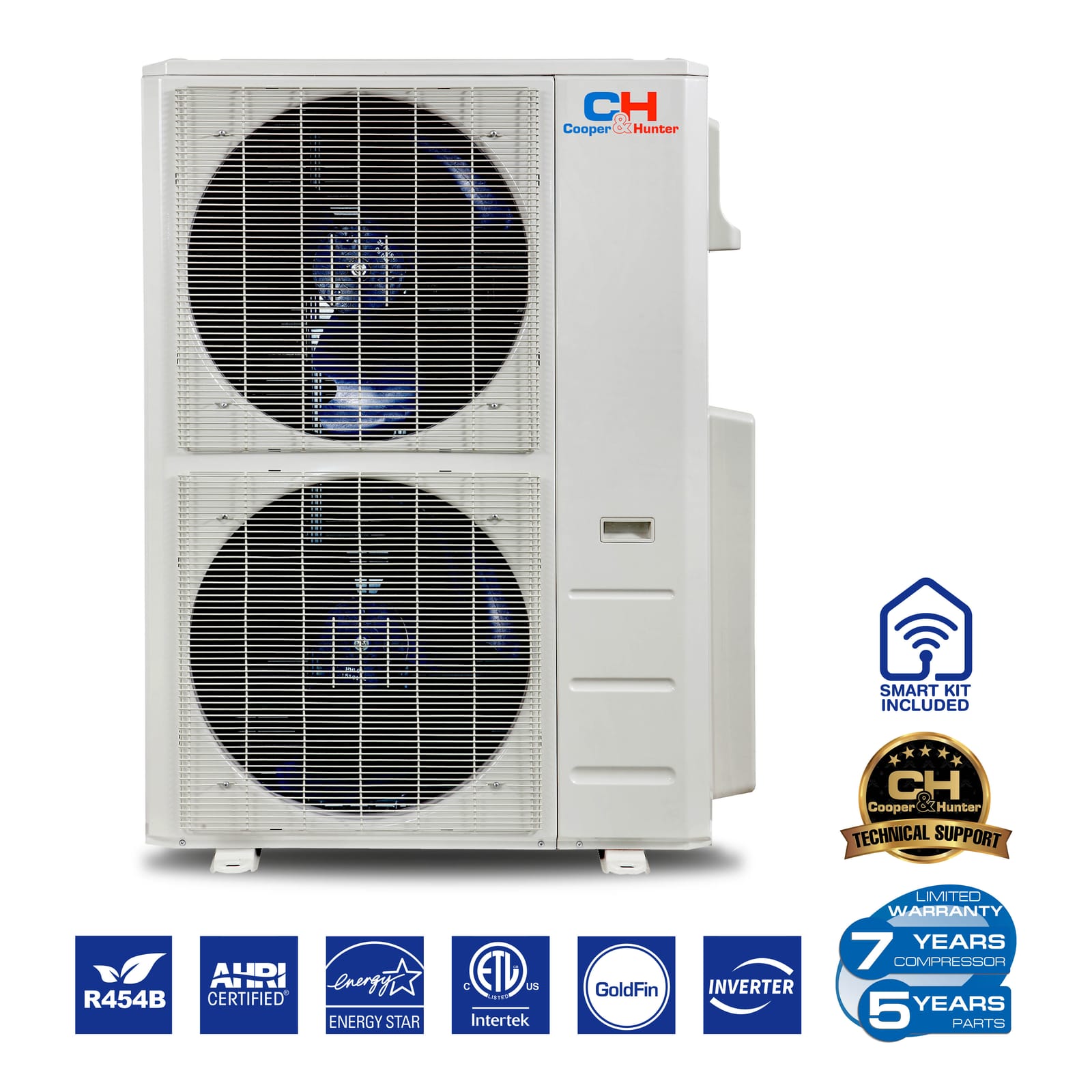Cooper & Hunter Hyper Olivia Midnight 55,000 BTU 5-Zone 9k+9k+12k+18k+24k Wall Mount, 230V, R454B - Ductless Mini Split AC Heat Pump 6